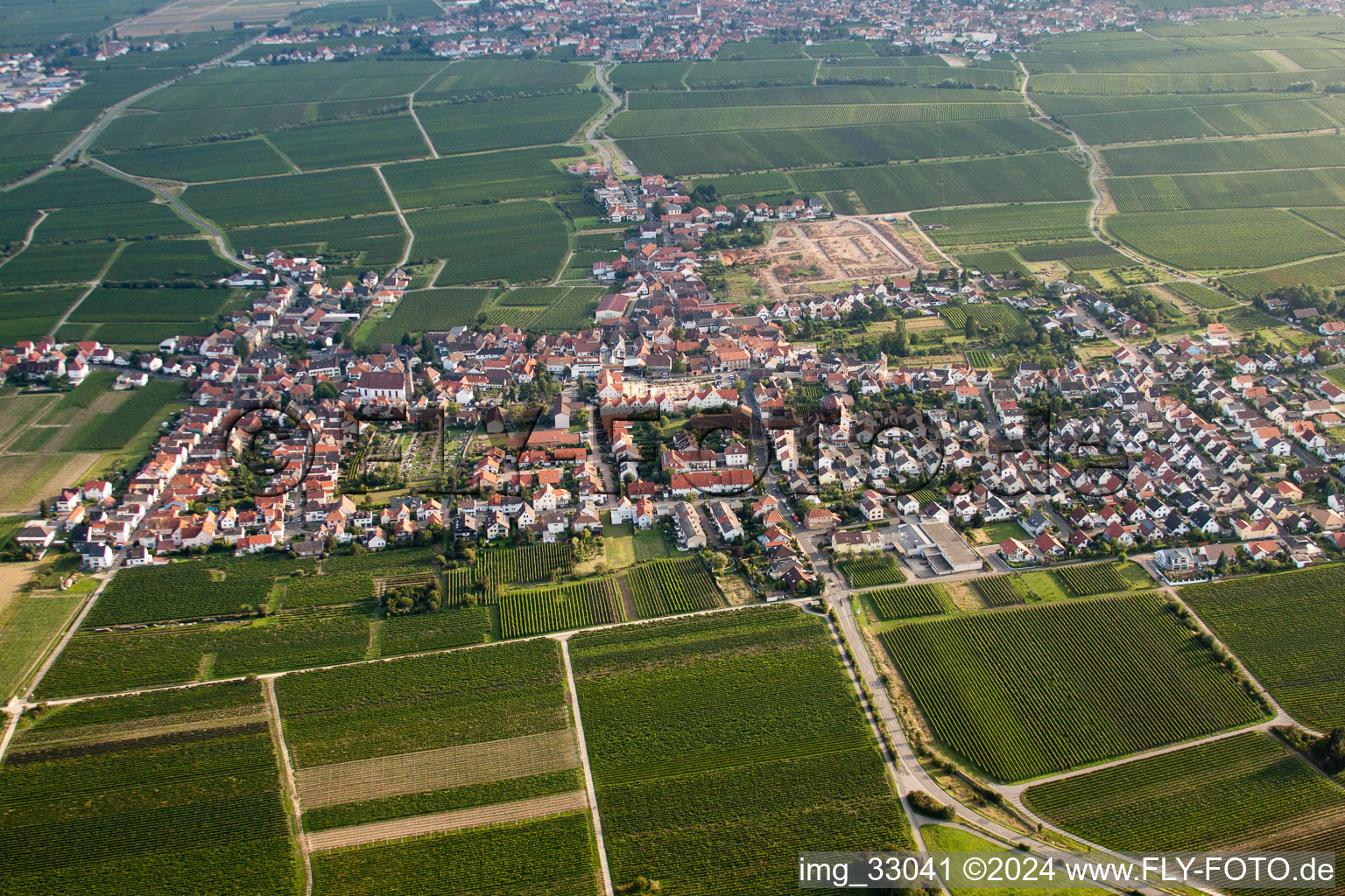 Town View of the streets and houses of the residential areas in the district Diedesfeld in Neustadt an der Weinstrasse in the state Rhineland-Palatinate