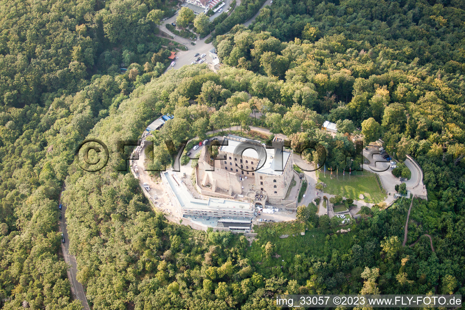 Aerial photograpy of Hambach, Hambach Castle in the district Hambach an der Weinstraße in Neustadt an der Weinstraße in the state Rhineland-Palatinate, Germany