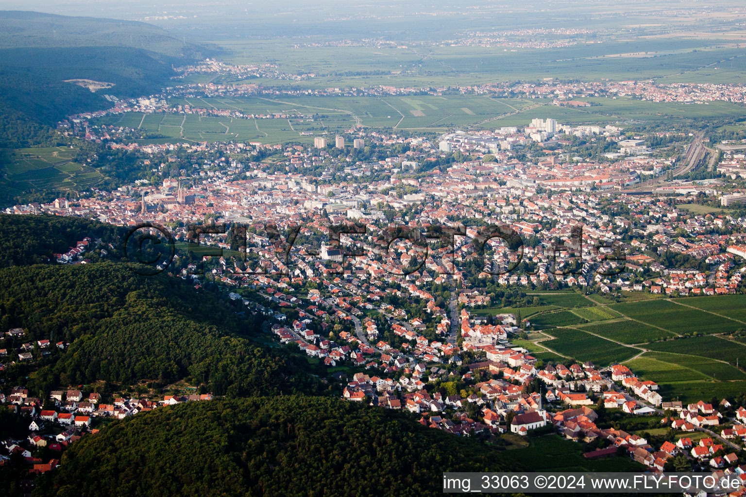 Oblique view of From the south in Neustadt an der Weinstraße in the state Rhineland-Palatinate, Germany