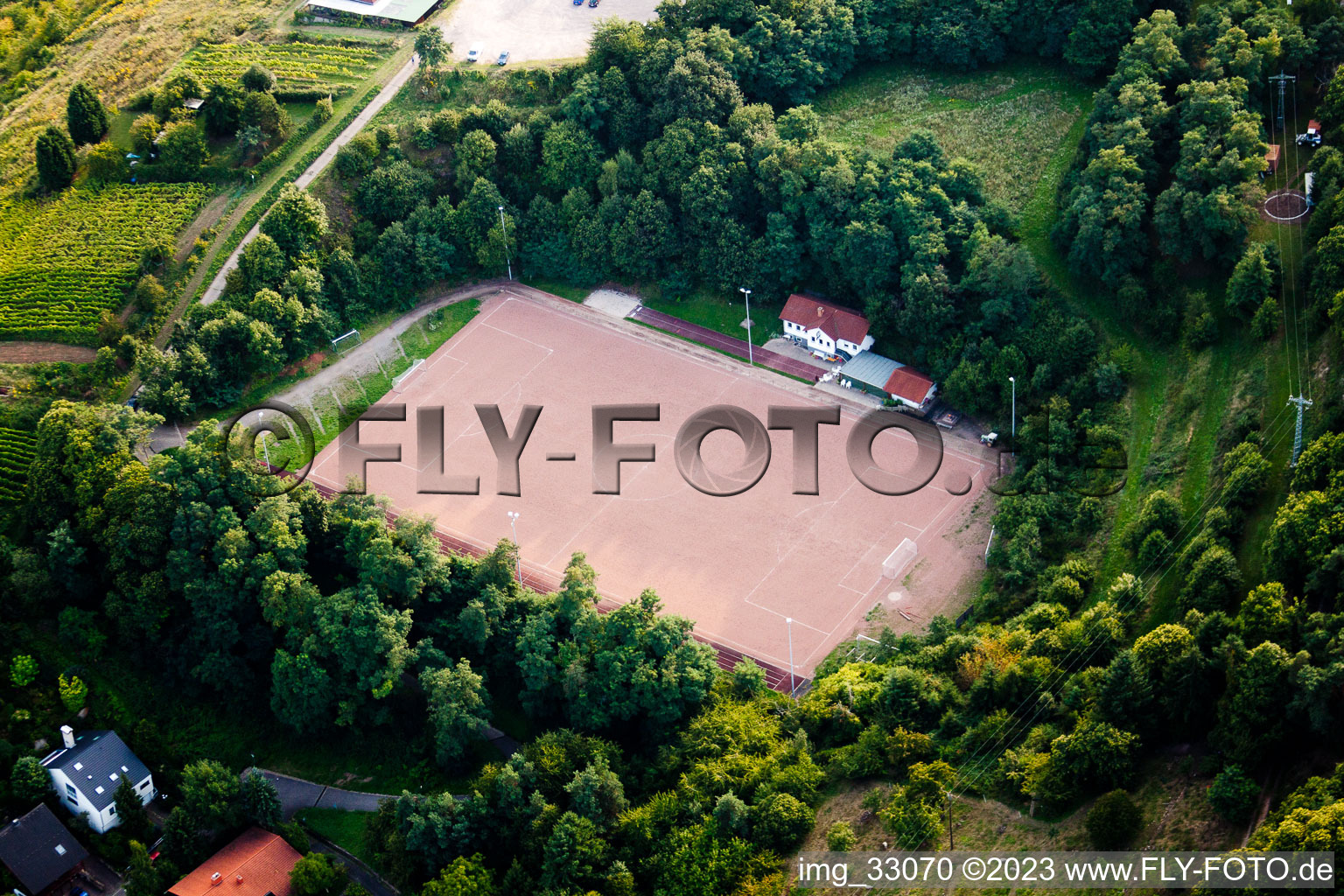 St. Martin, sports field in Sankt Martin in the state Rhineland-Palatinate, Germany