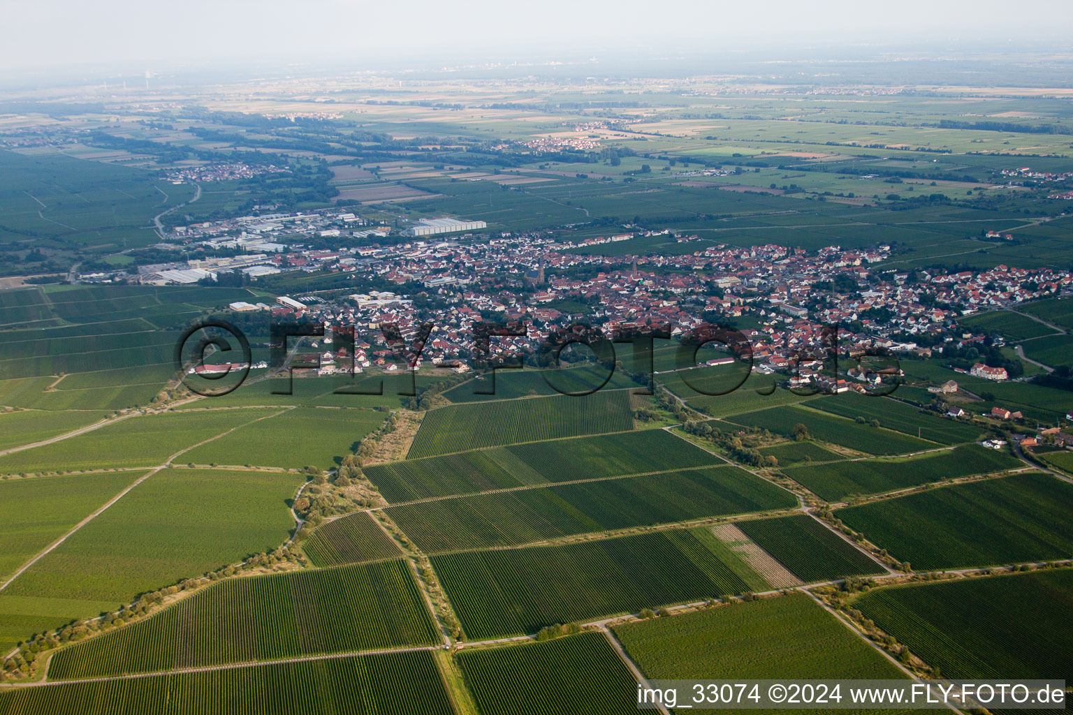 From the northwest in Edenkoben in the state Rhineland-Palatinate, Germany