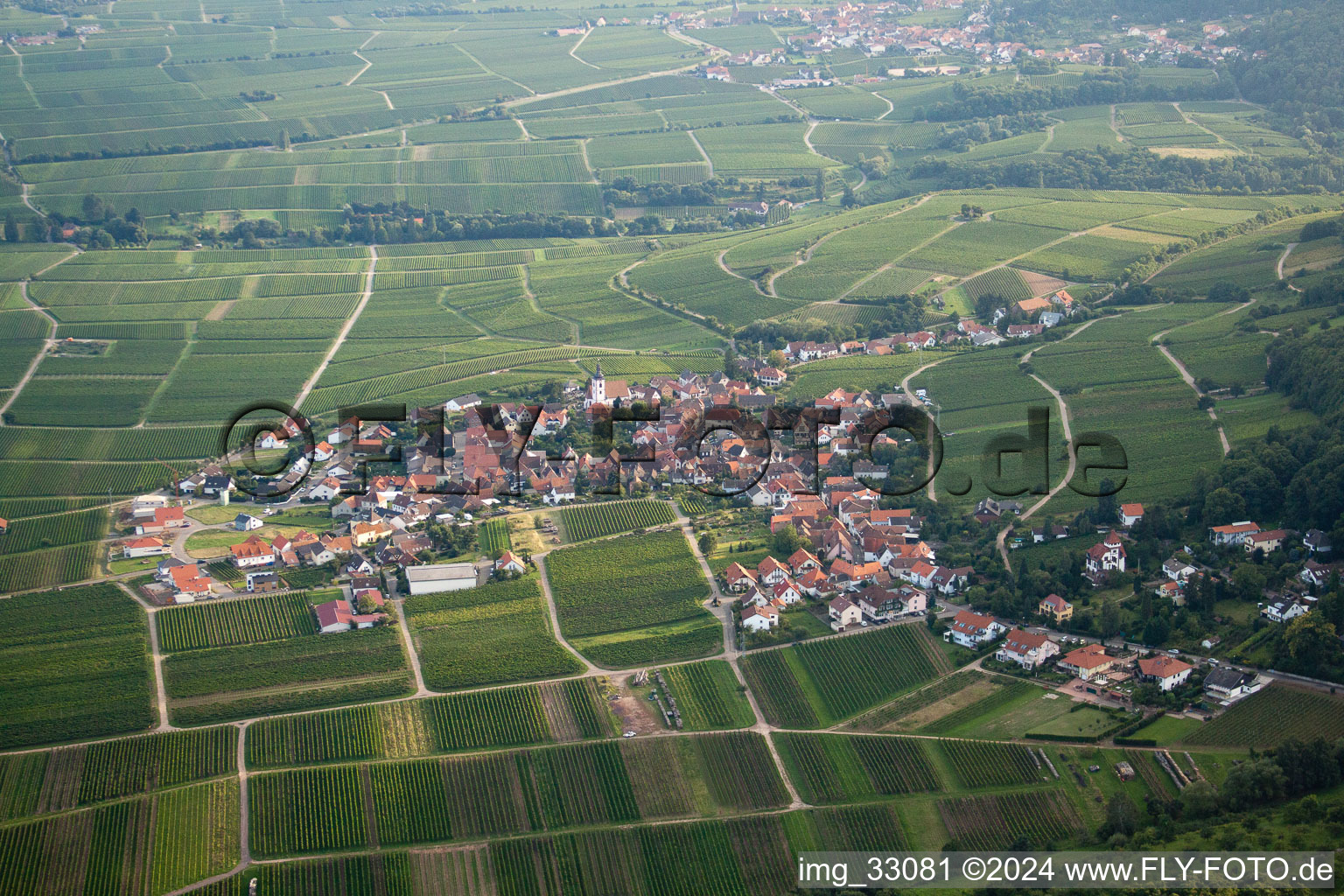 From the north in Weyher in der Pfalz in the state Rhineland-Palatinate, Germany