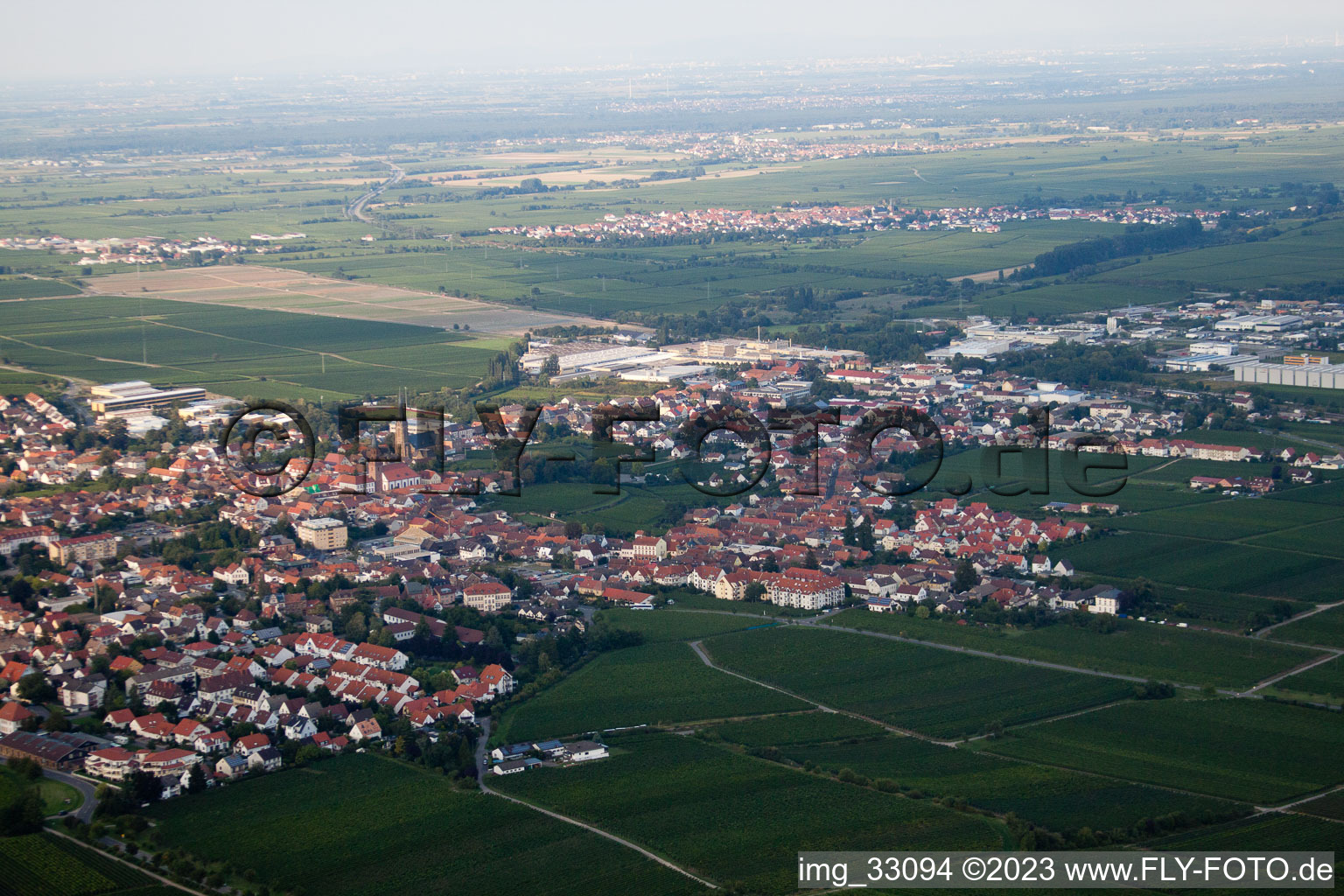 Aerial photograpy of From the southwest in Edenkoben in the state Rhineland-Palatinate, Germany