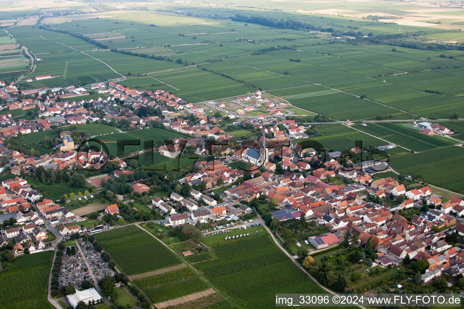 Edesheim in the state Rhineland-Palatinate, Germany from the plane