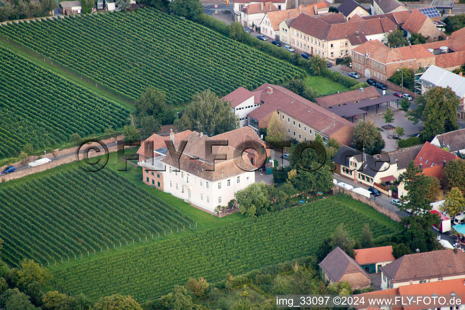 Bird's eye view of Edesheim in the state Rhineland-Palatinate, Germany