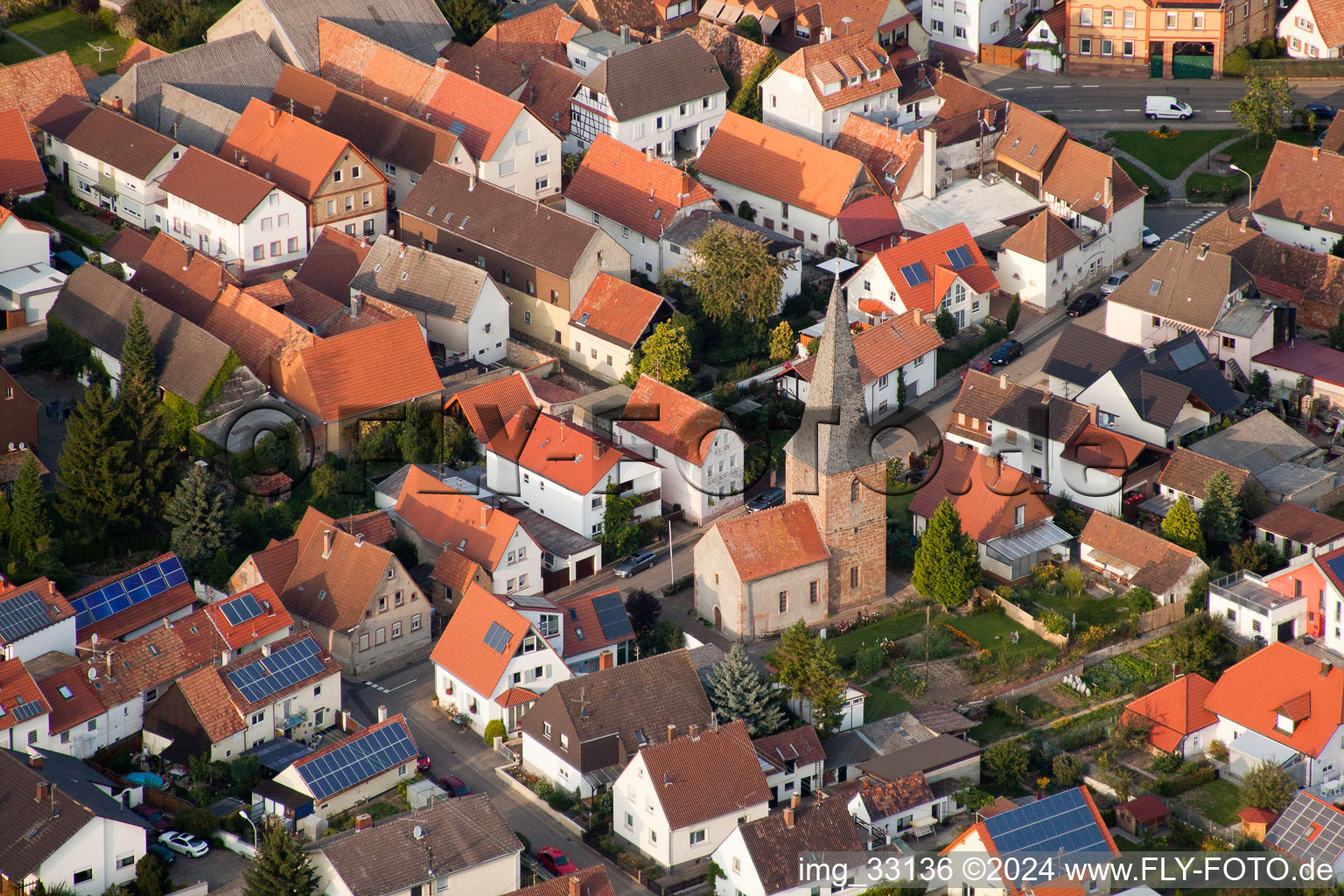 Church building in the village of in Essingen in the state Rhineland-Palatinate