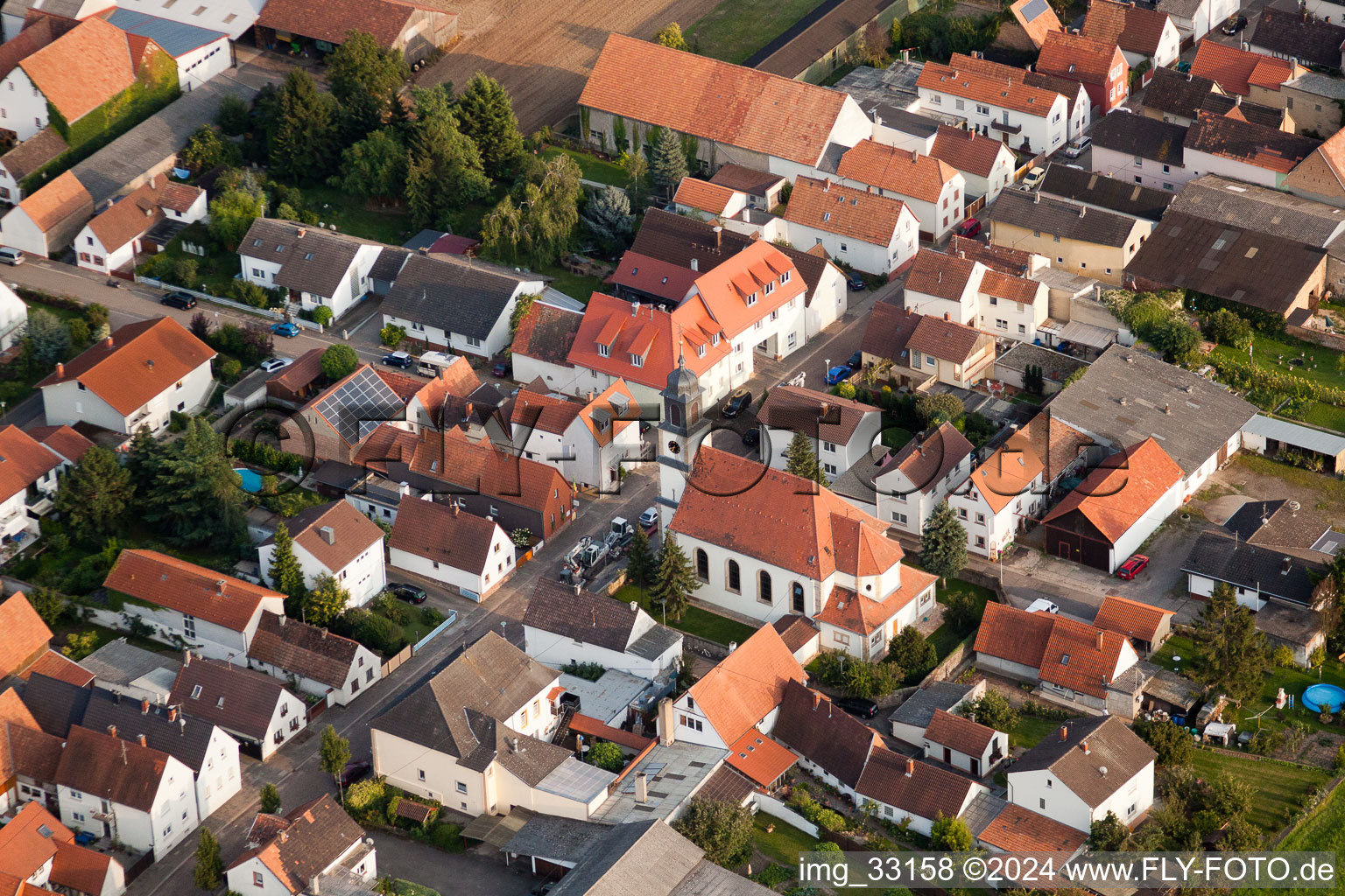 District Mörlheim in Landau in der Pfalz in the state Rhineland-Palatinate, Germany seen from a drone