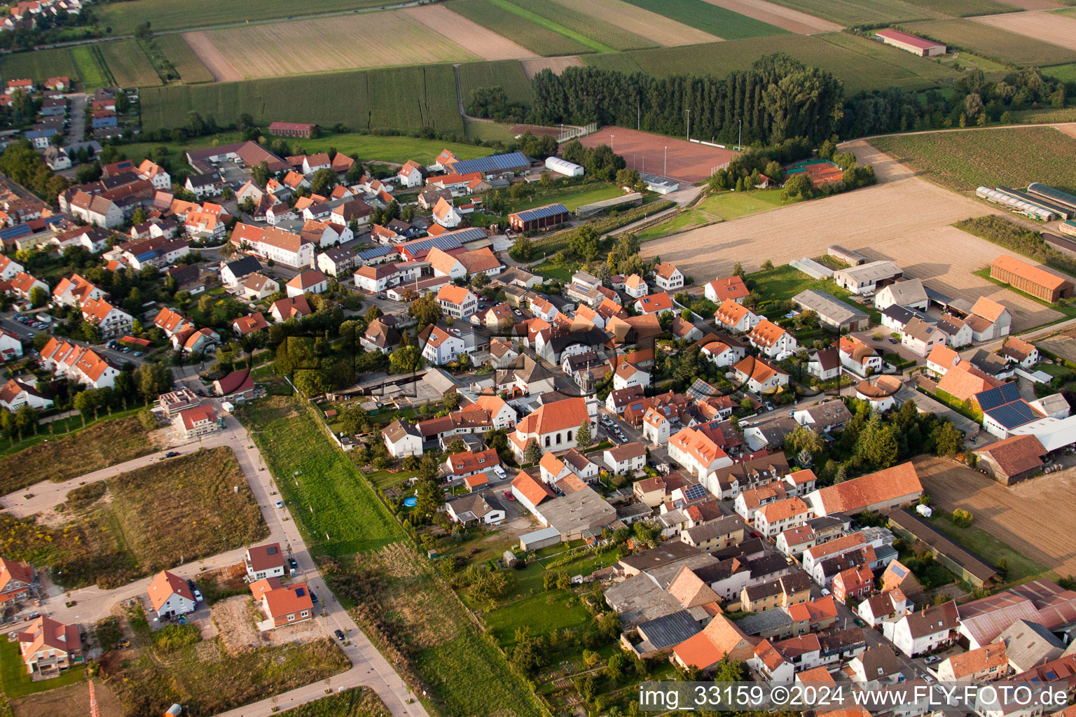 Aerial view of District Mörlheim in Landau in der Pfalz in the state Rhineland-Palatinate, Germany