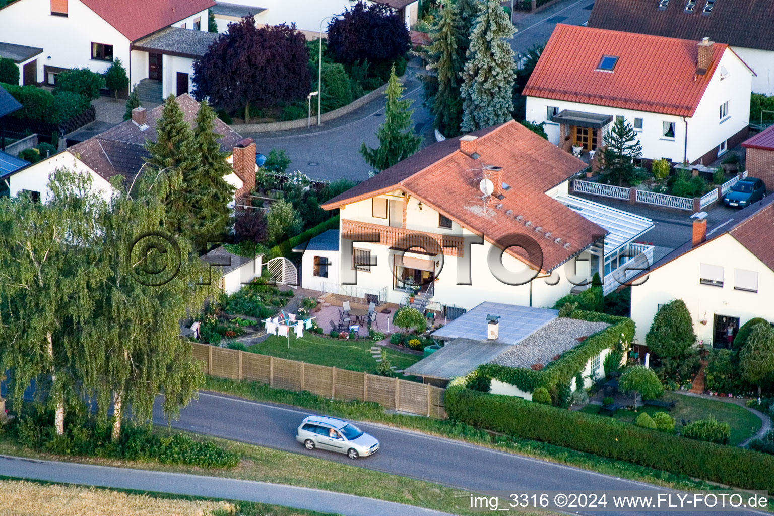 Aerial view of Maxstr in Hatzenbühl in the state Rhineland-Palatinate, Germany