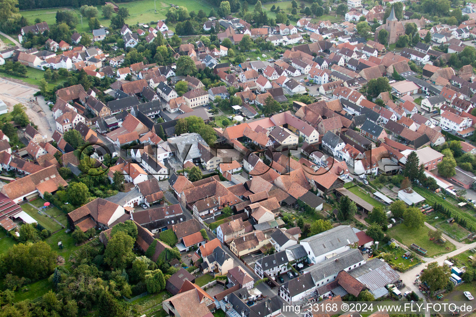 Drone recording of Rohrbach in the state Rhineland-Palatinate, Germany