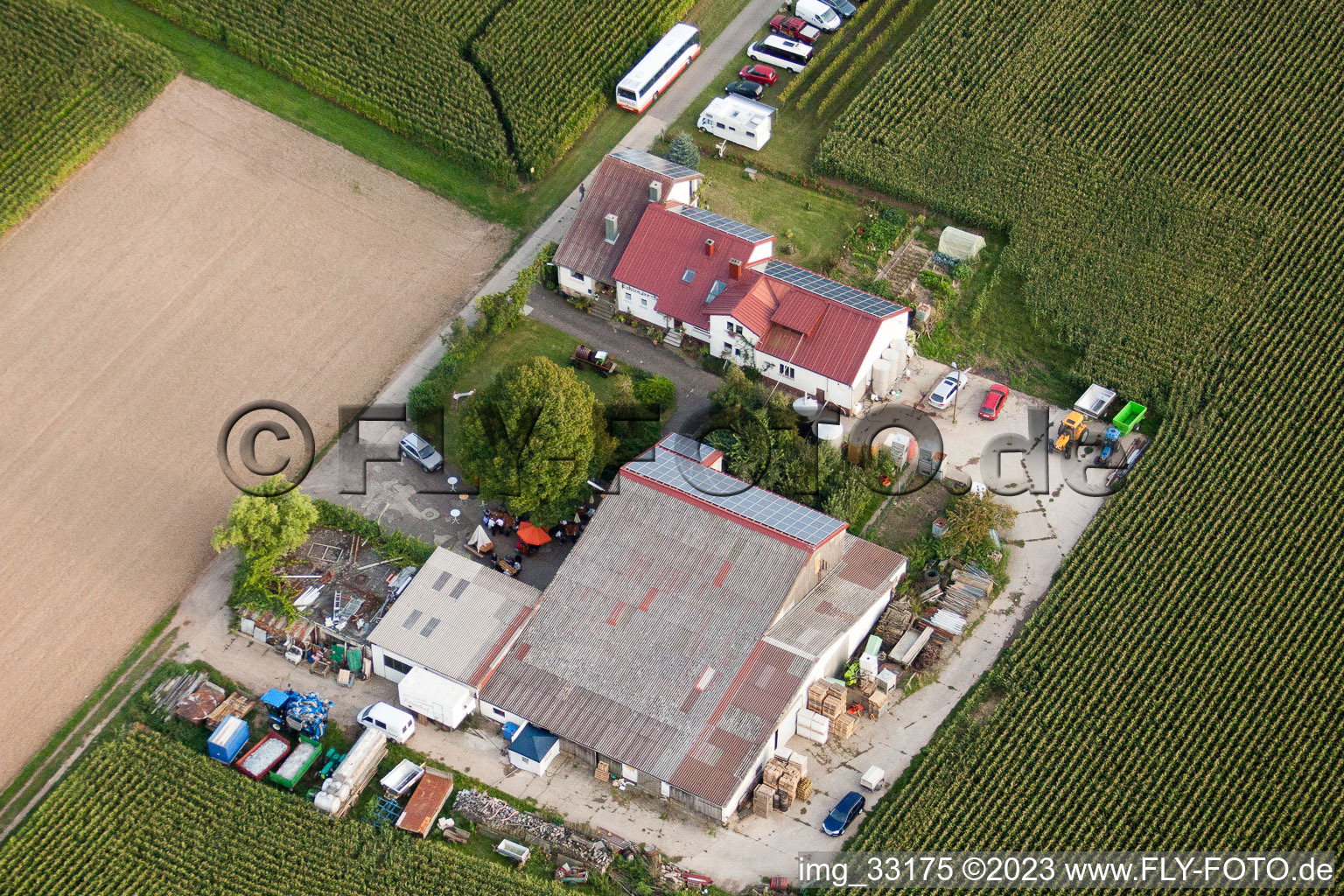 Aerial photograpy of Rosenhof in Steinweiler in the state Rhineland-Palatinate, Germany