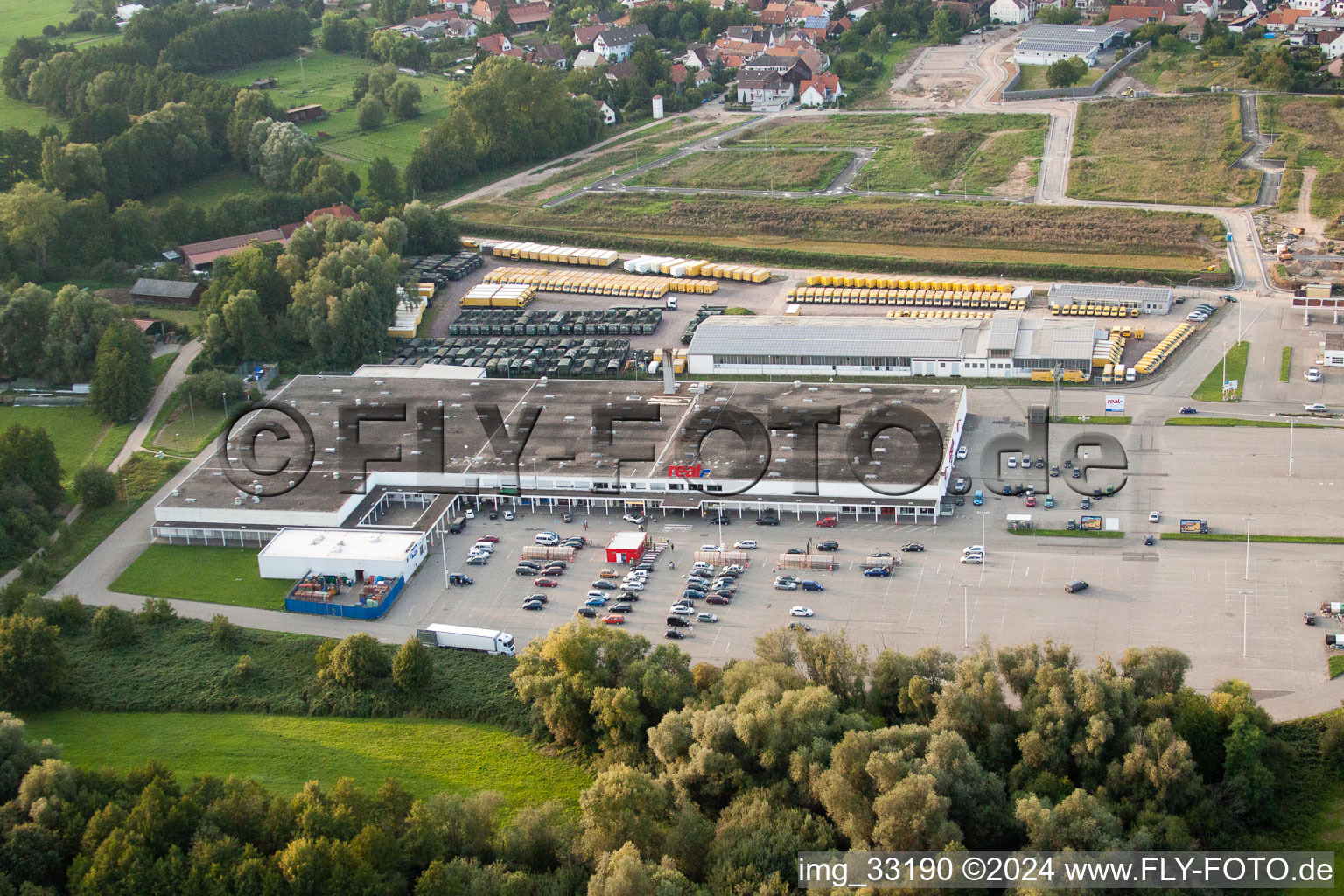 Aerial photograpy of Commercial area in Rohrbach in the state Rhineland-Palatinate, Germany