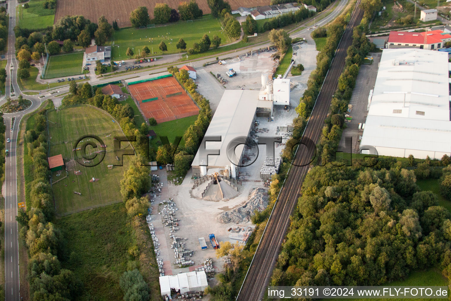 Oblique view of Commercial area in Rohrbach in the state Rhineland-Palatinate, Germany