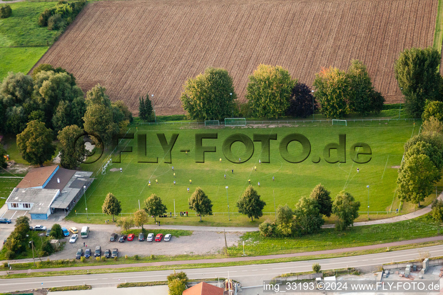 Football field in Rohrbach in the state Rhineland-Palatinate, Germany