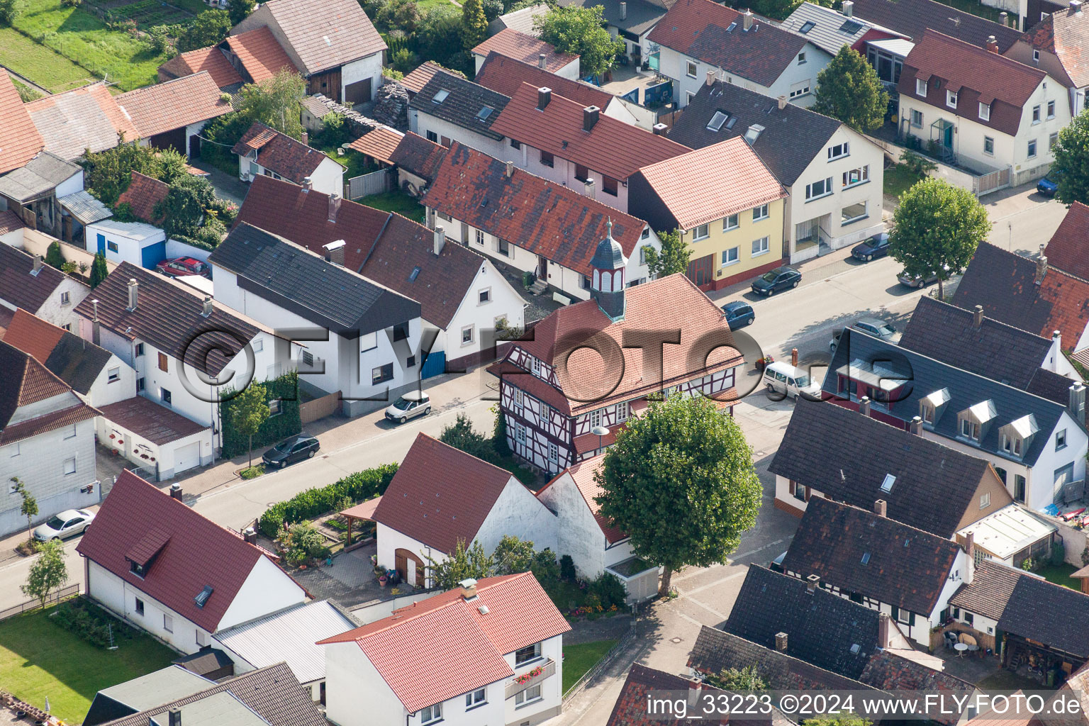 Town Hall building of the city administration in the district Leopoldshafen in Eggenstein-Leopoldshafen in the state Baden-Wurttemberg, Germany