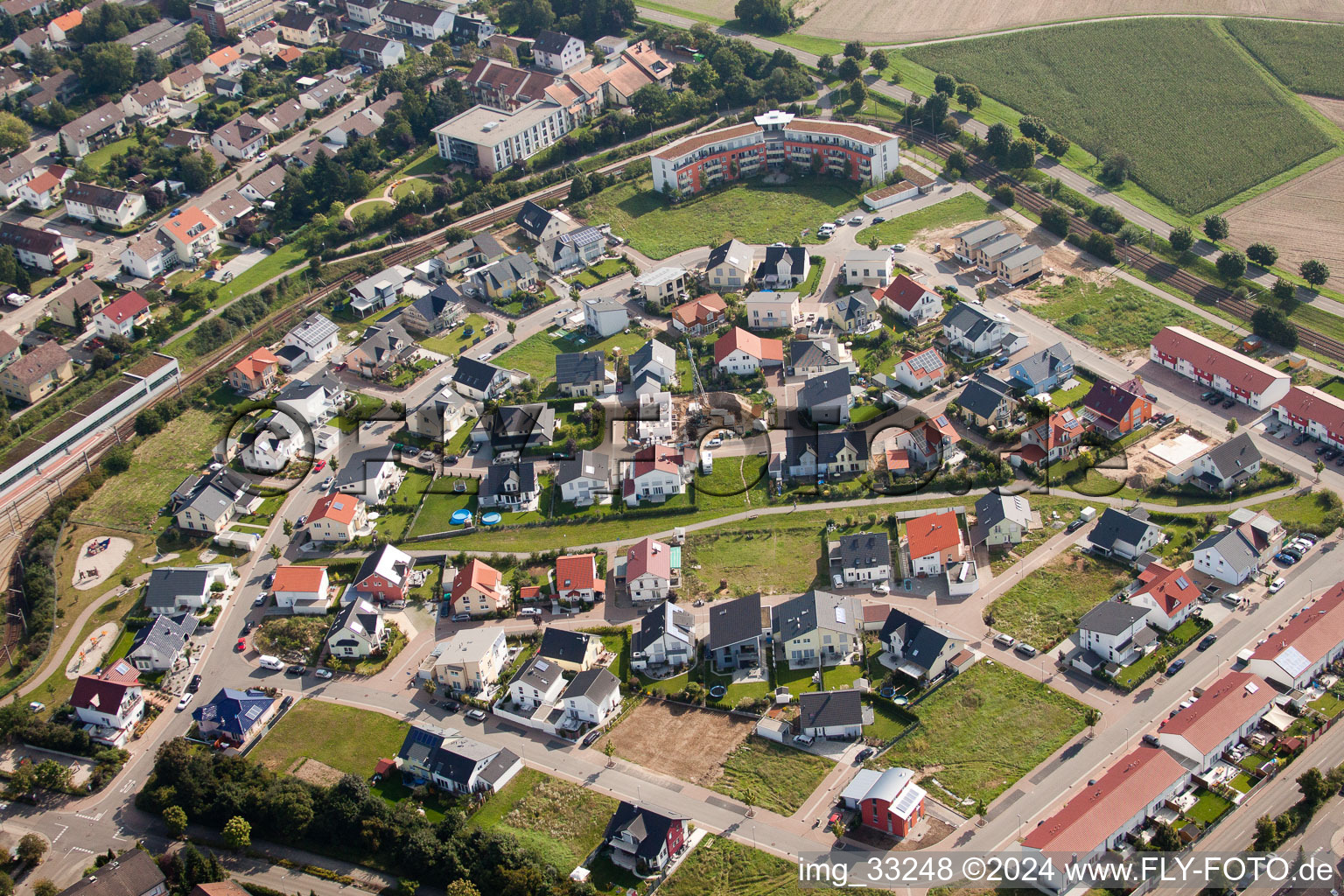 Linkenheim, Europaring in the district Hochstetten in Linkenheim-Hochstetten in the state Baden-Wuerttemberg, Germany