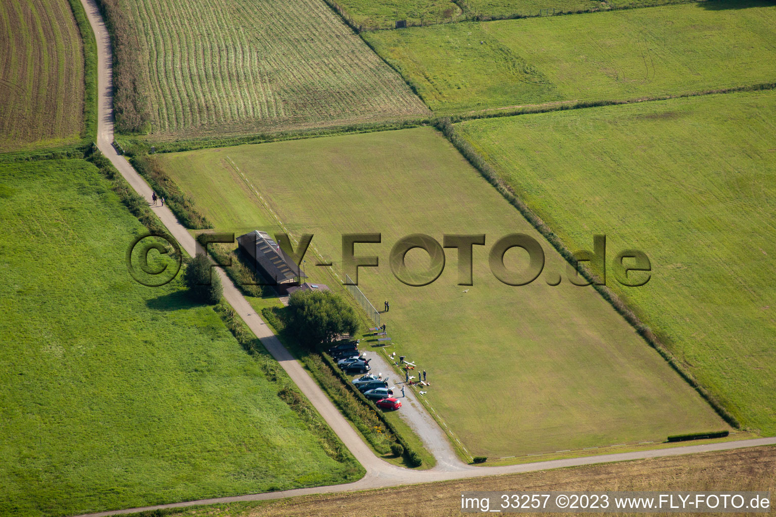 Model airfield in the district Graben in Graben-Neudorf in the state Baden-Wuerttemberg, Germany