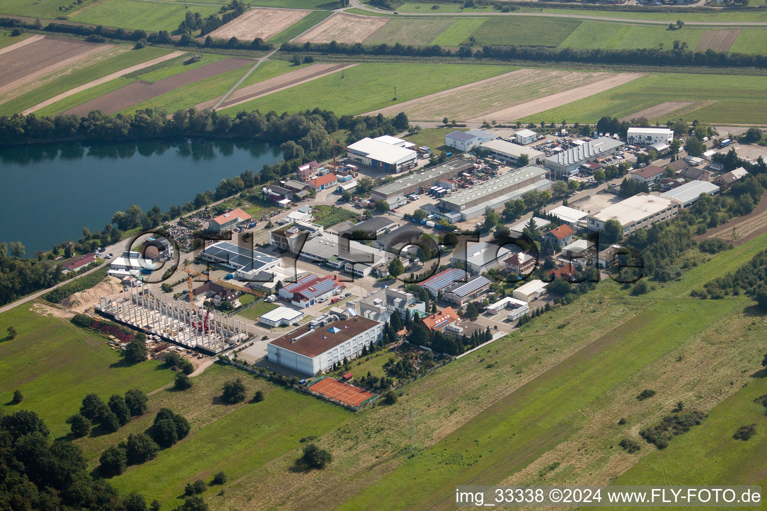 Techacker industrial estate in the district Spöck in Stutensee in the state Baden-Wuerttemberg, Germany