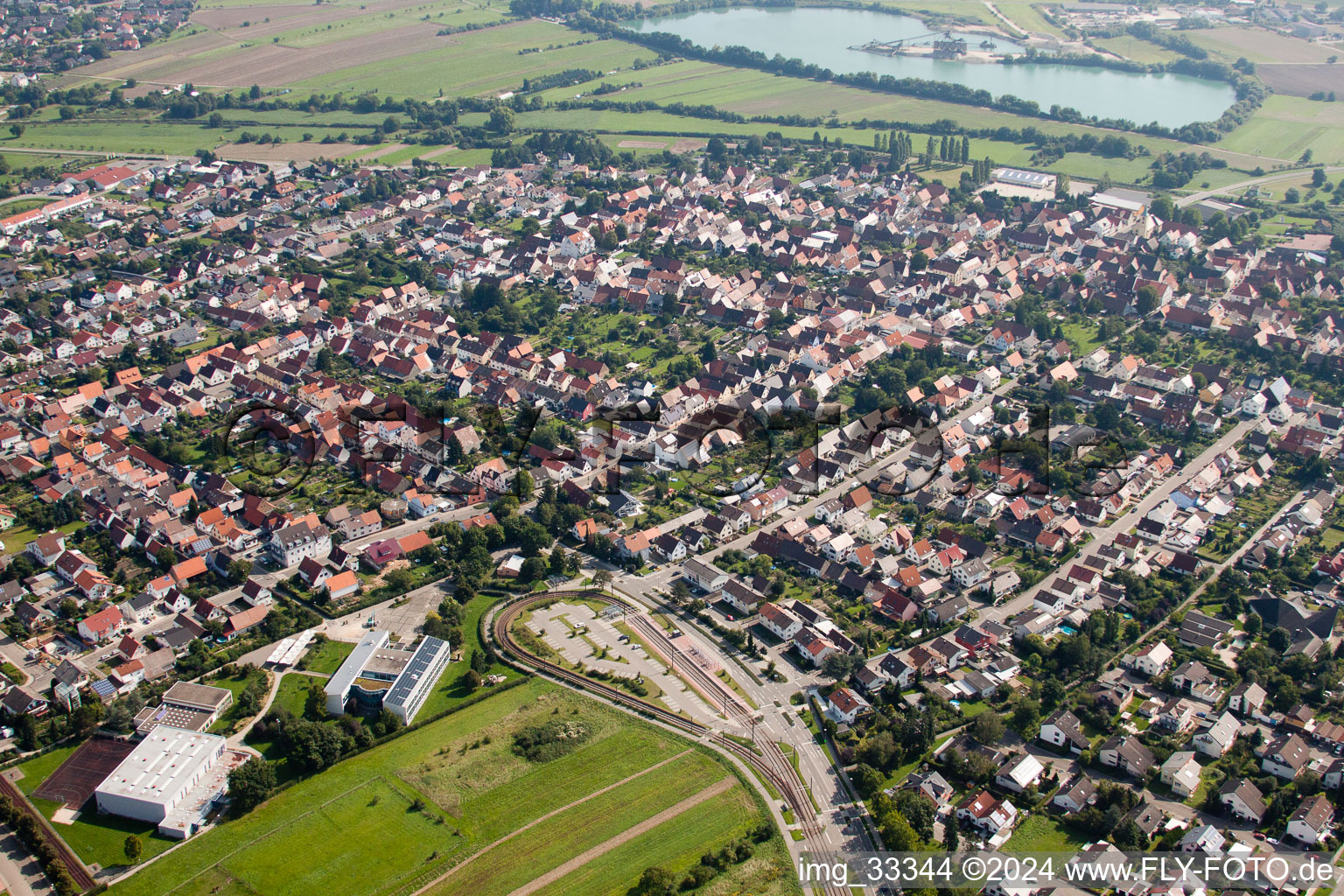 S-Bahn loop in the district Spöck in Stutensee in the state Baden-Wuerttemberg, Germany