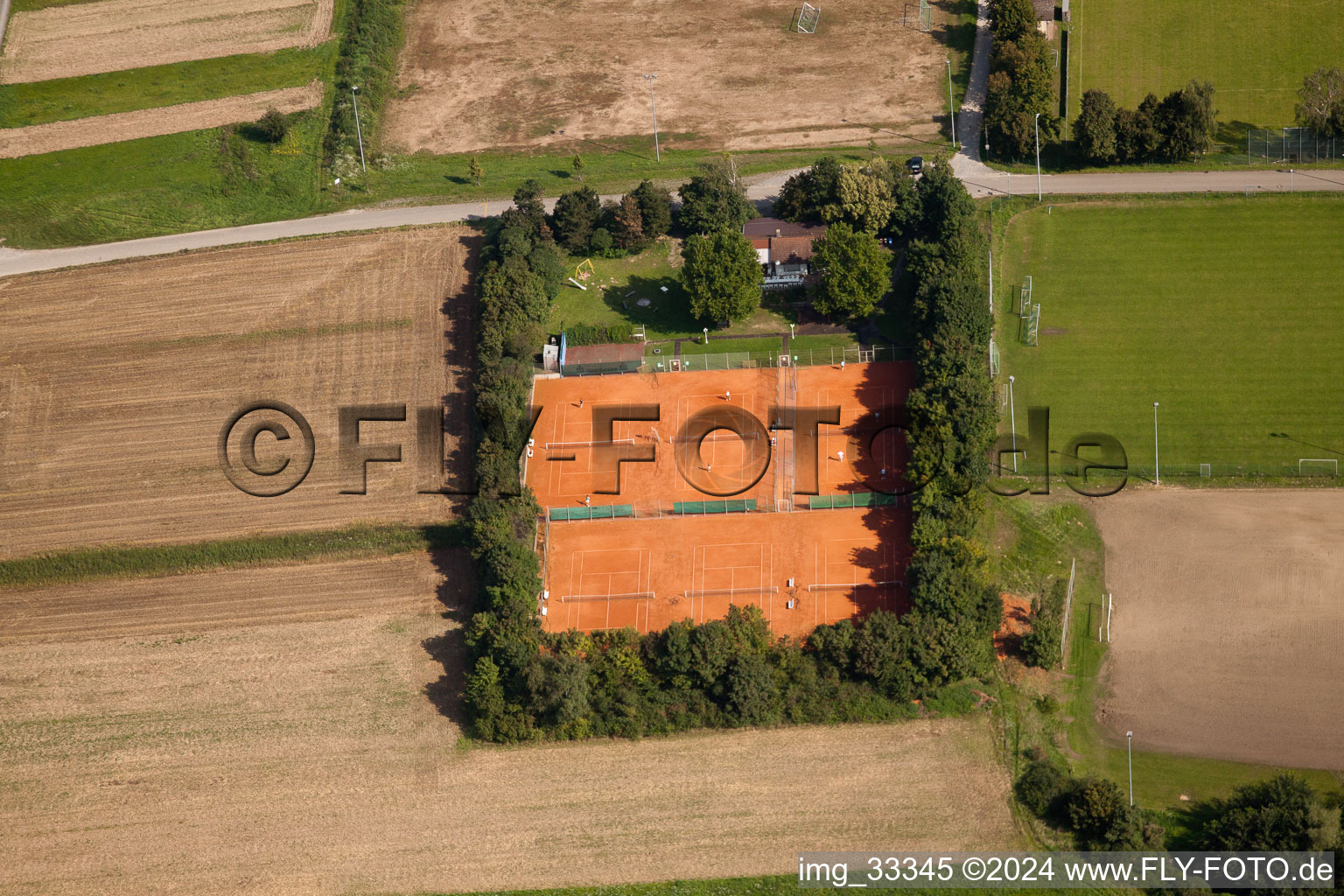 Tennis club in the district Spöck in Stutensee in the state Baden-Wuerttemberg, Germany