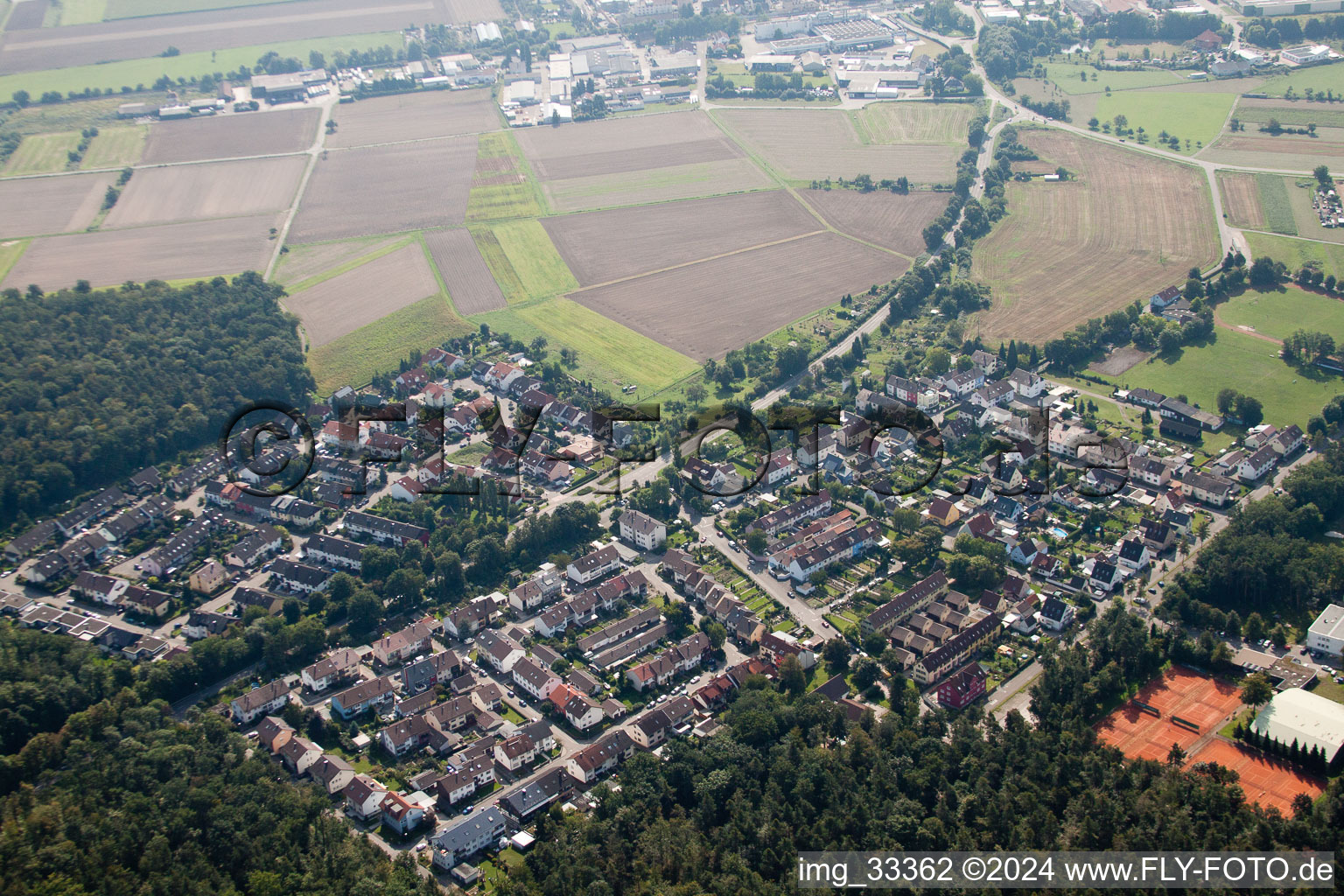 Aerial view of Forest Bridge in Weingarten in the state Baden-Wuerttemberg, Germany