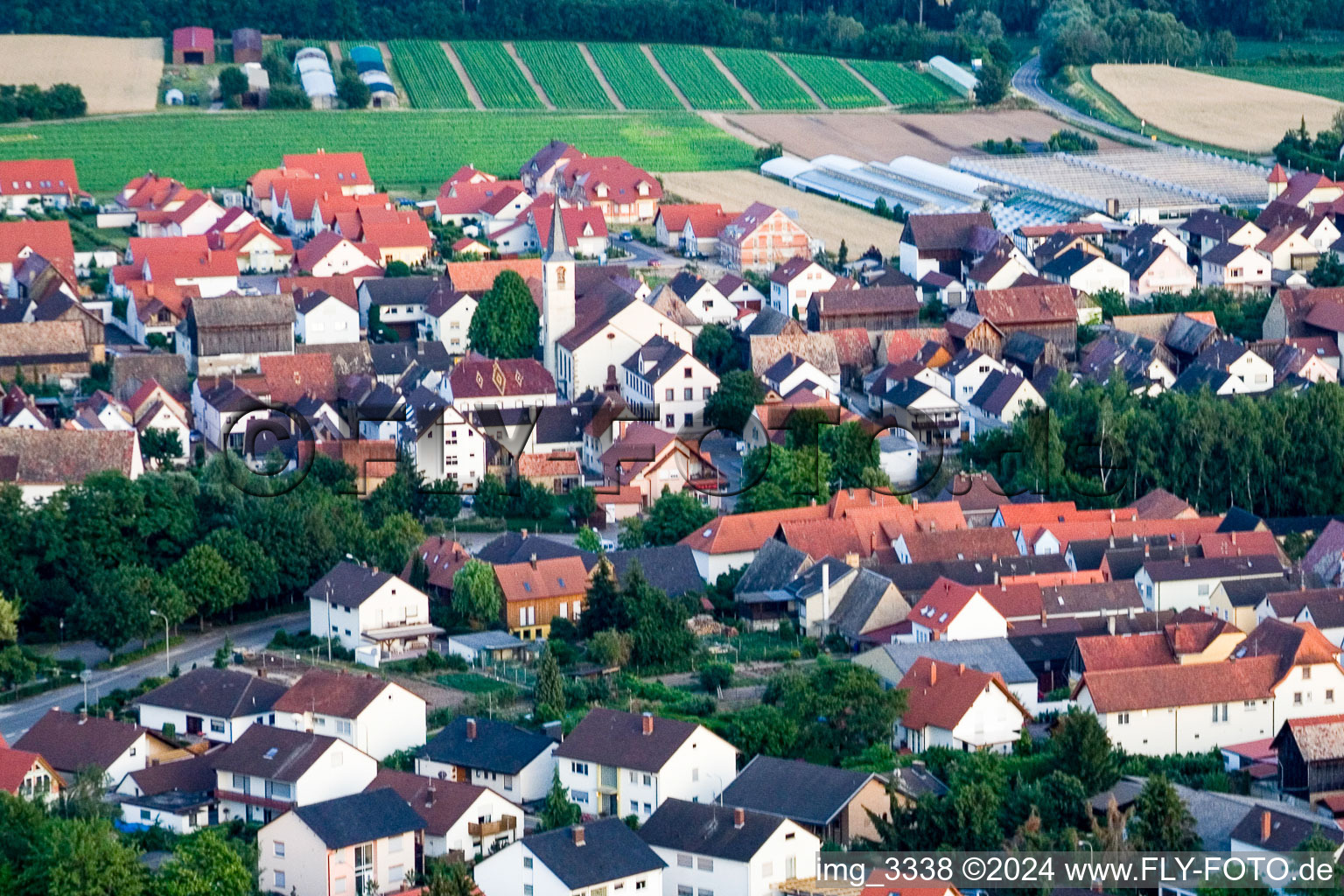 Aerial view of Kuhardt in the state Rhineland-Palatinate, Germany