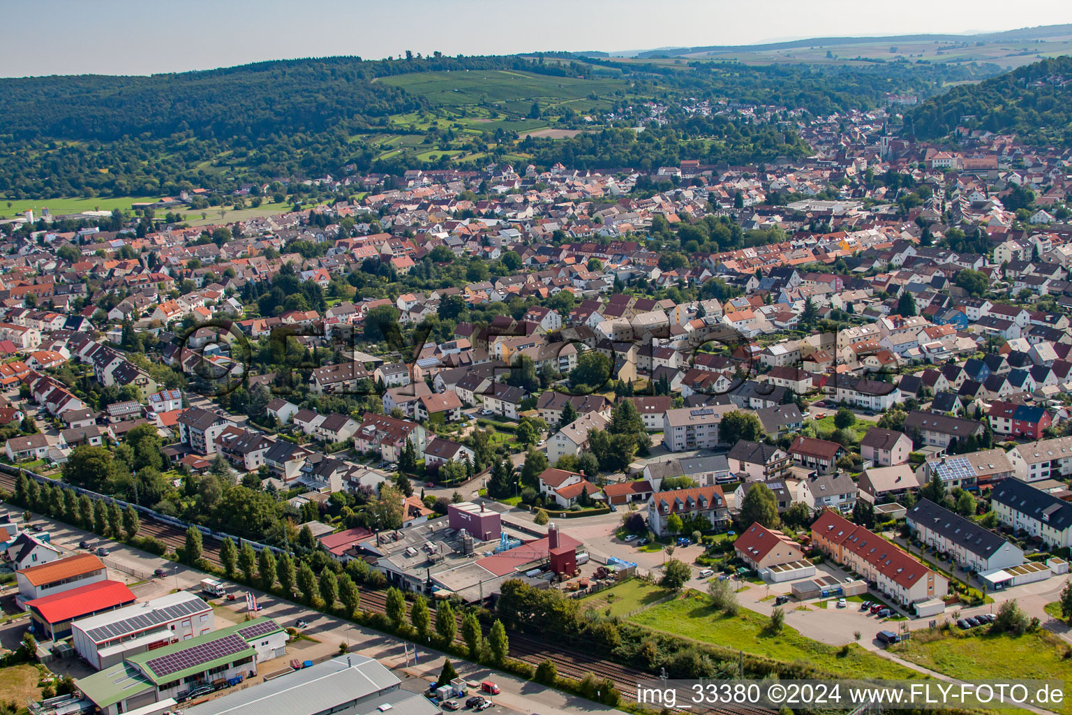 Aerial photograpy of Weingarten in the state Baden-Wuerttemberg, Germany