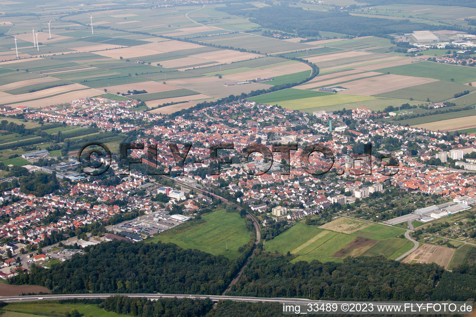 Oblique view of From the southeast in Kandel in the state Rhineland-Palatinate, Germany