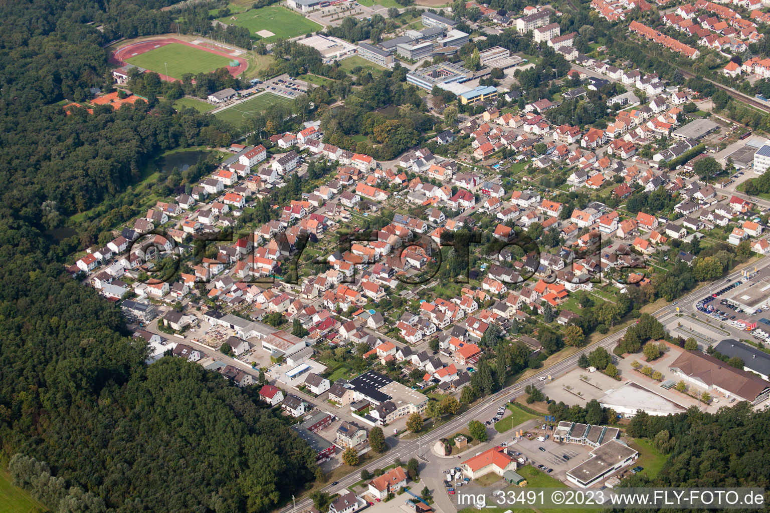 Settlement from the southeast in Kandel in the state Rhineland-Palatinate, Germany
