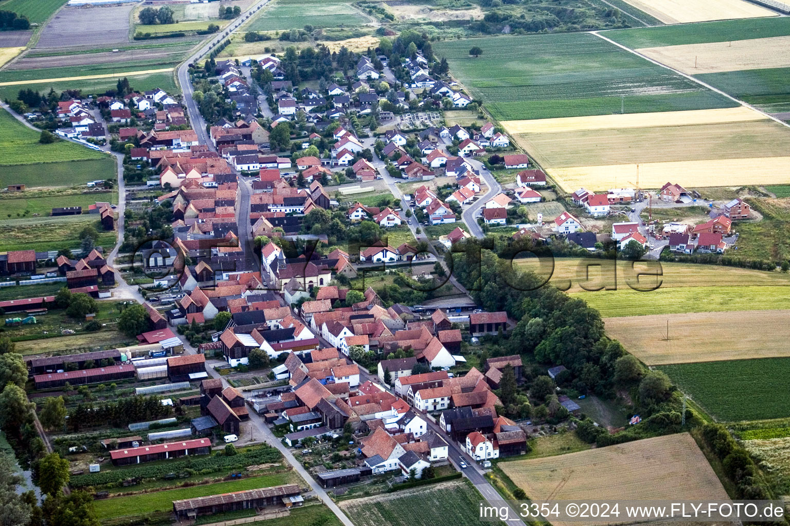 Aerial photograpy of Herxheimweyher in the state Rhineland-Palatinate, Germany