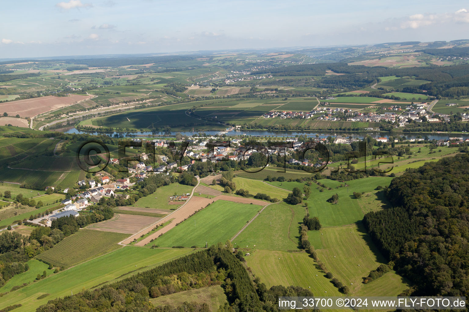 Aerial photograpy of Remich in the state Remich, Luxembourg