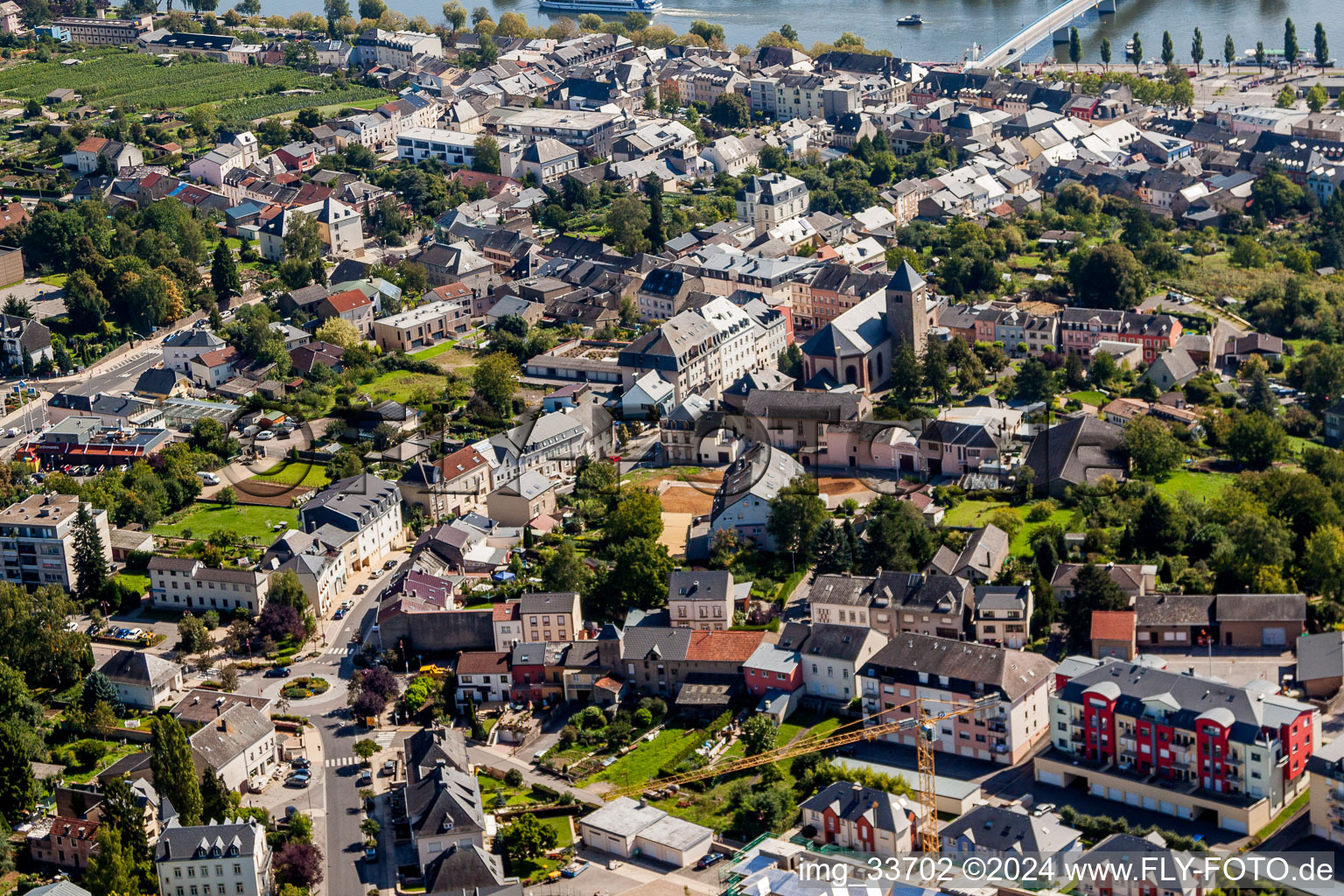 Town on the banks of the river of the river Mosel in Remich in Grevenmacher, Luxembourg