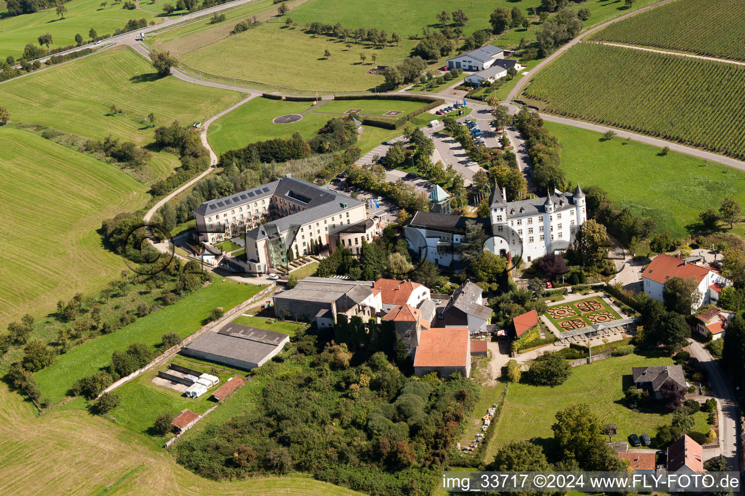 Aerial photograpy of Nennig, Victor's Residenz-Hotel Schloss Berg in Perl in the state Saarland, Germany