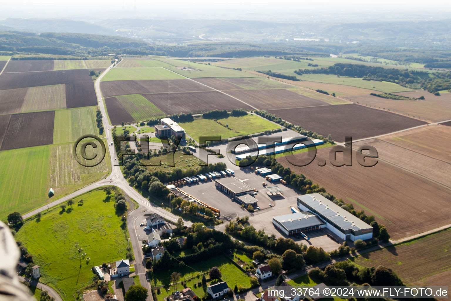 Freight forwarding building a logistics and transport company Fixemer Logistics GmbH, International Transport & Logistics Services in Perl in the state Saarland, Germany out of the air