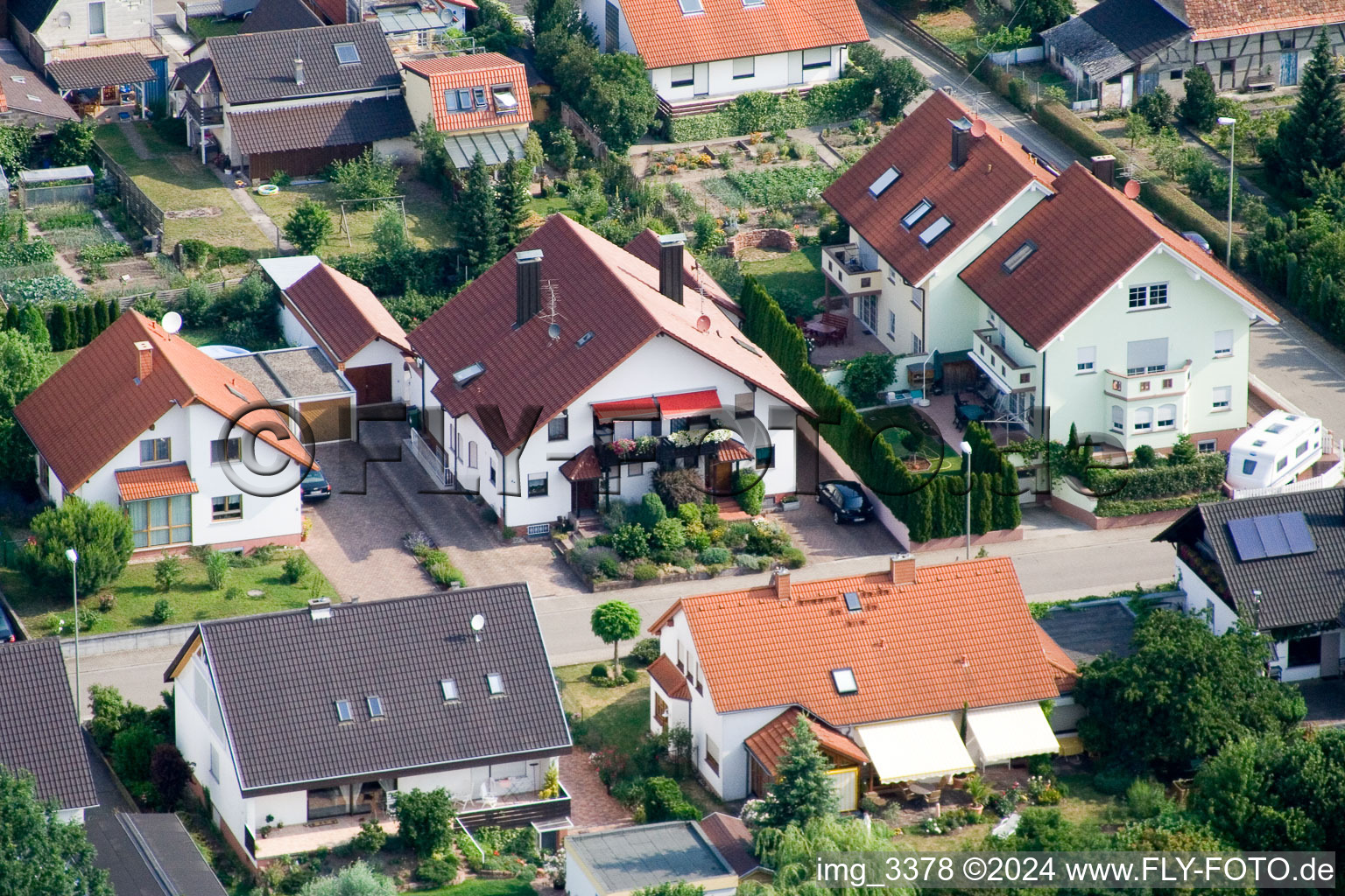 Aerial photograpy of In the quiet garden in Minfeld in the state Rhineland-Palatinate, Germany