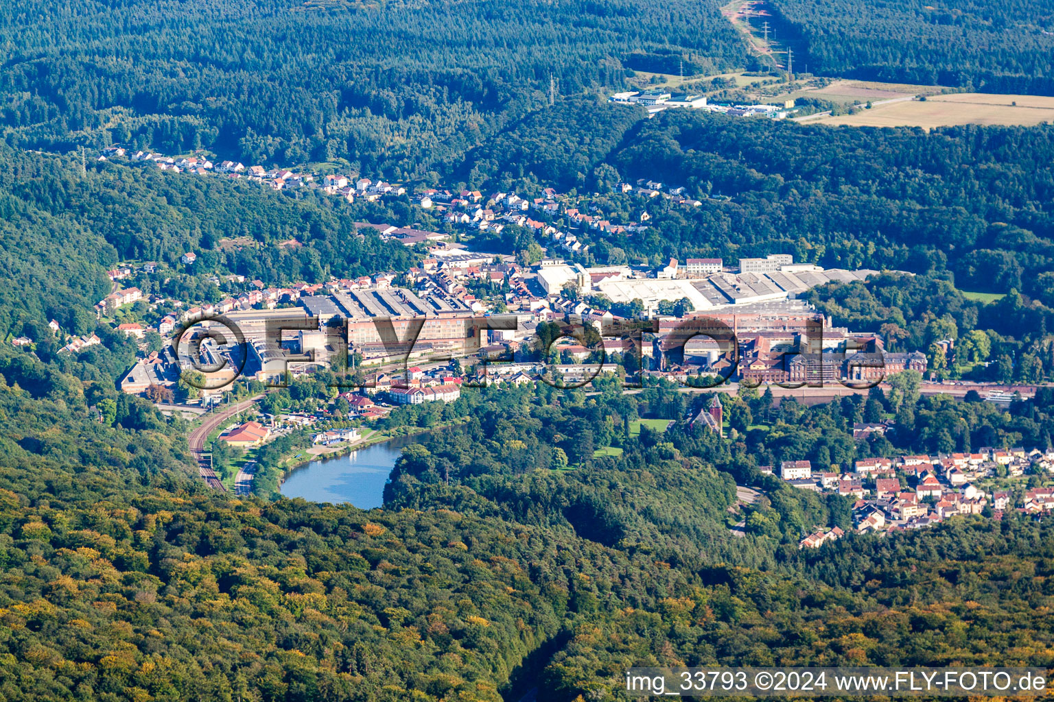 Aerial view of Villeroy & Boch sanitary factory in Mettlach in the state Saarland, Germany