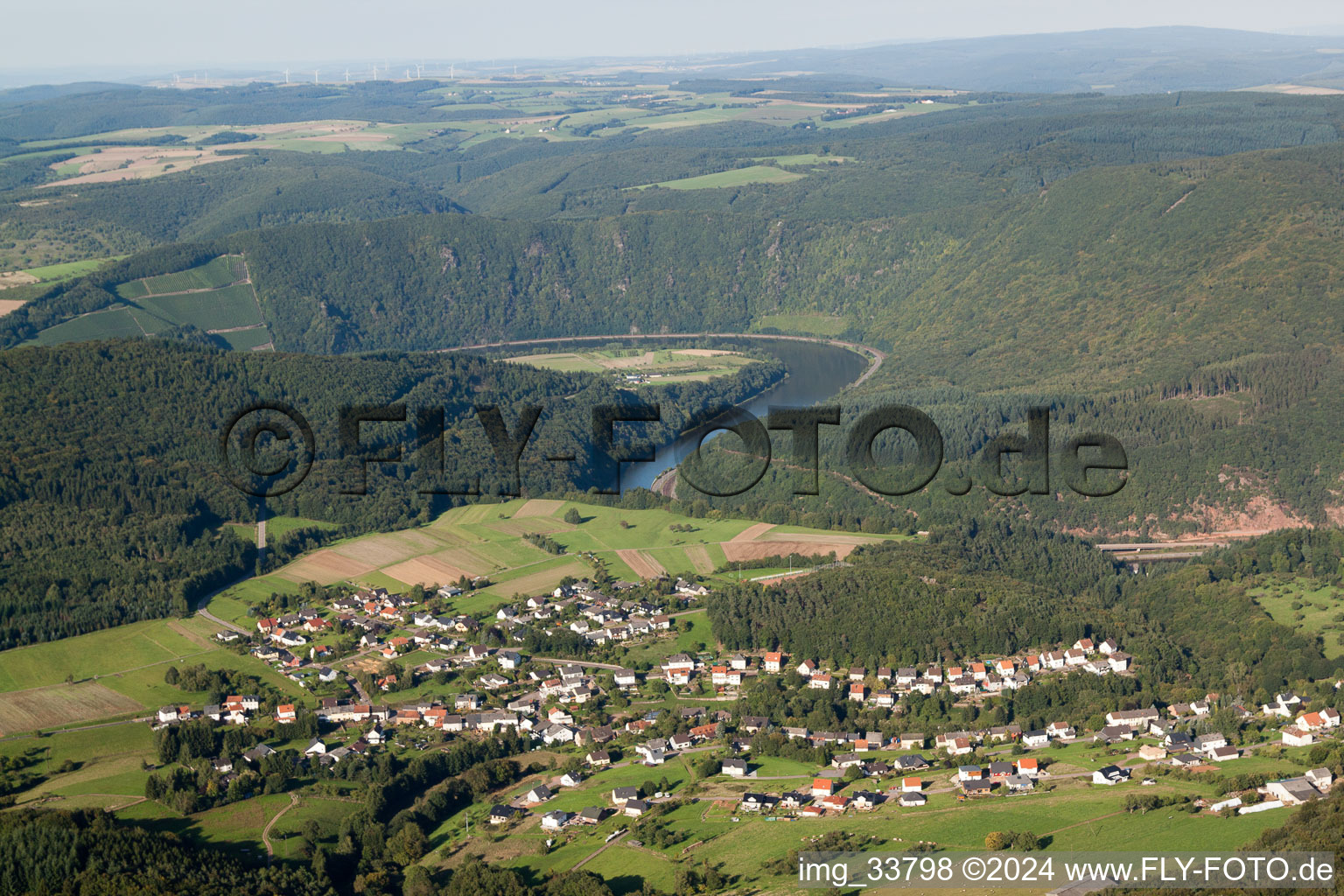 Village on the river bank areas of the river Saar in Taben-Rodt in the state Rhineland-Palatinate, Germany