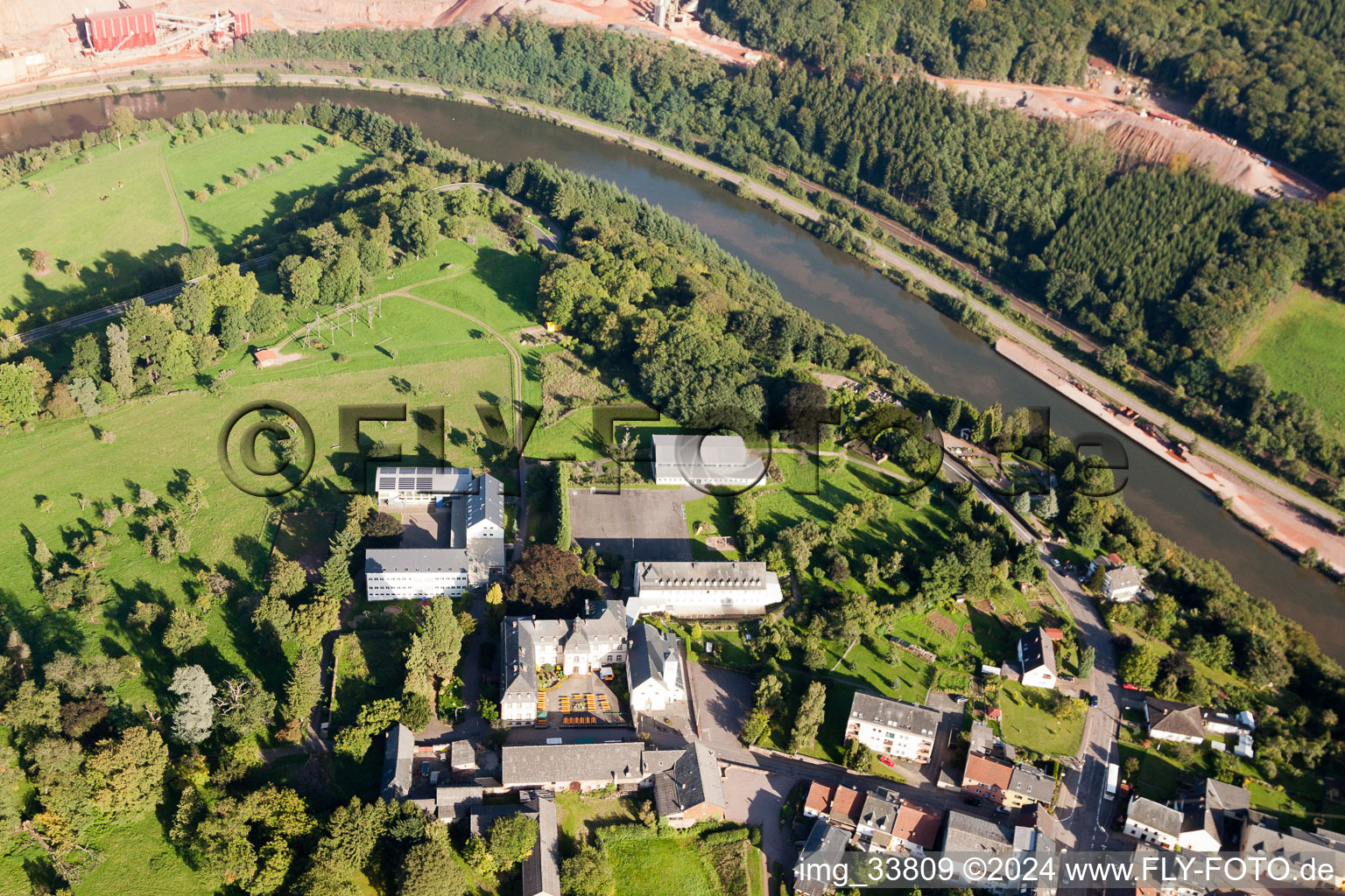 Aerial photograpy of Propstey St. Josef - youth welfare facility in Taben-Rodt in the state Rhineland-Palatinate, Germany