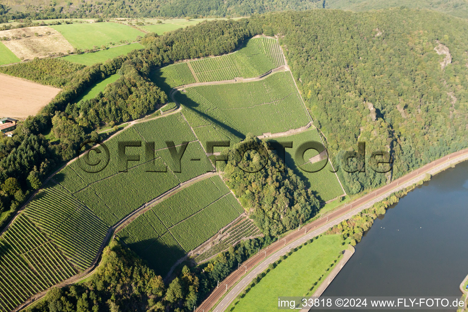 Steep location on the Saar in Hamm in the state Rhineland-Palatinate, Germany