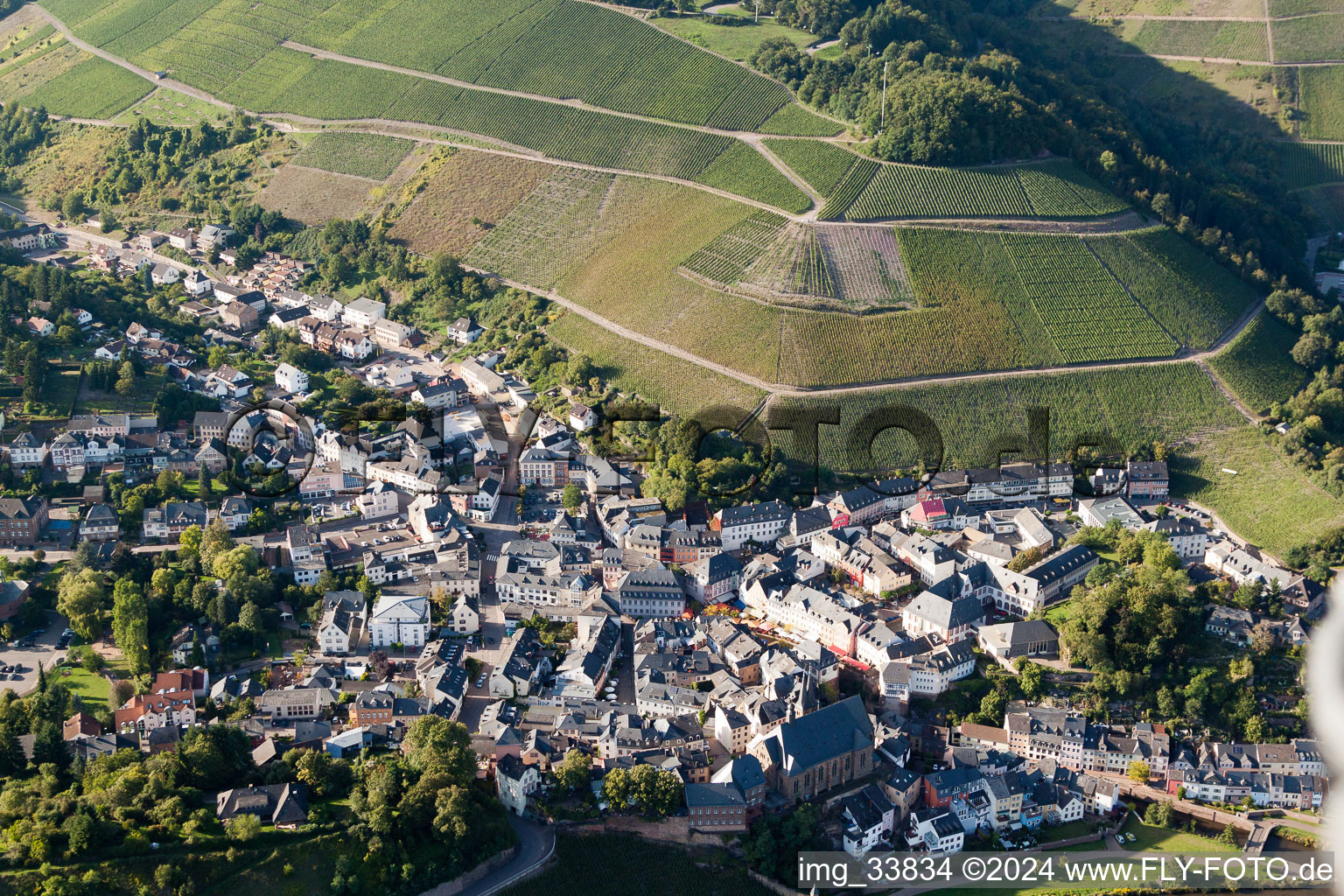 Oblique view of Saarburg in the state Rhineland-Palatinate, Germany