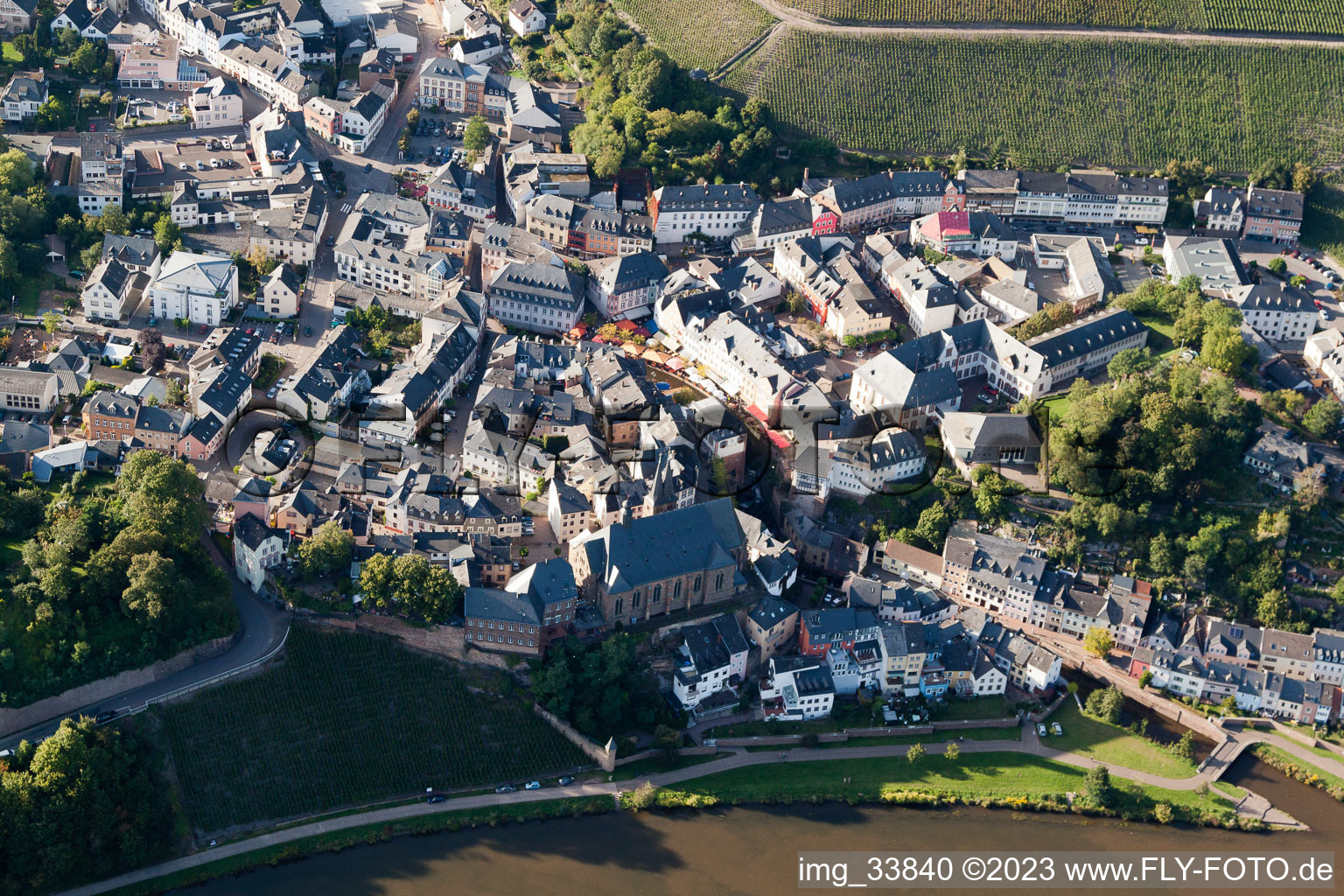 Saarburg in the state Rhineland-Palatinate, Germany out of the air