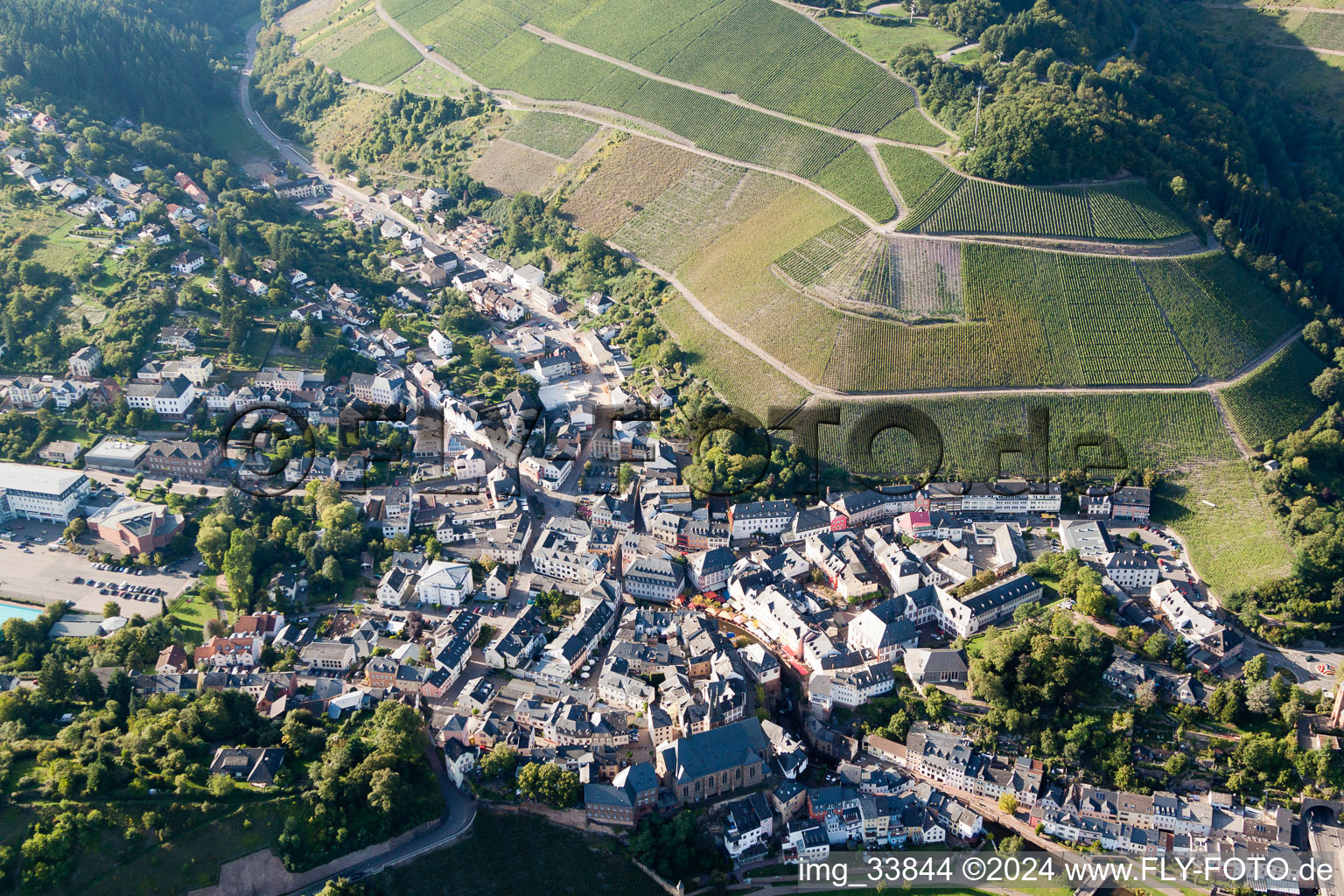 Saarburg in the state Rhineland-Palatinate, Germany from the plane