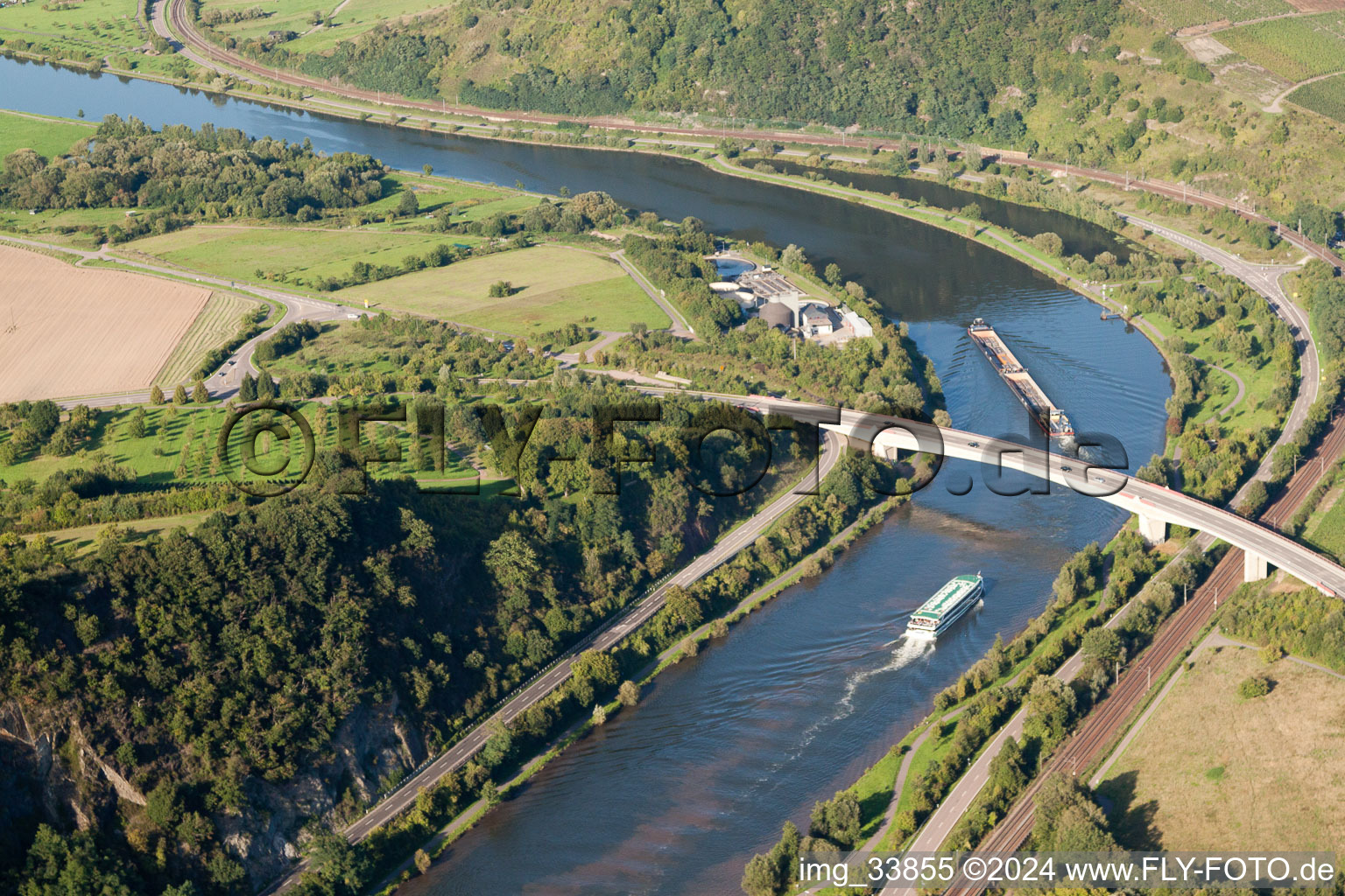 Saar bridge on the B51 in Ayl in the state Rhineland-Palatinate, Germany