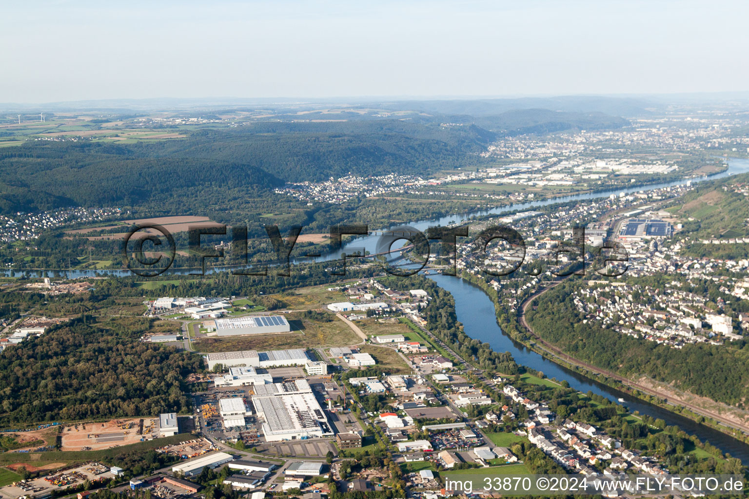 Saar estuary into the Moselle in Konz in the state Rhineland-Palatinate, Germany