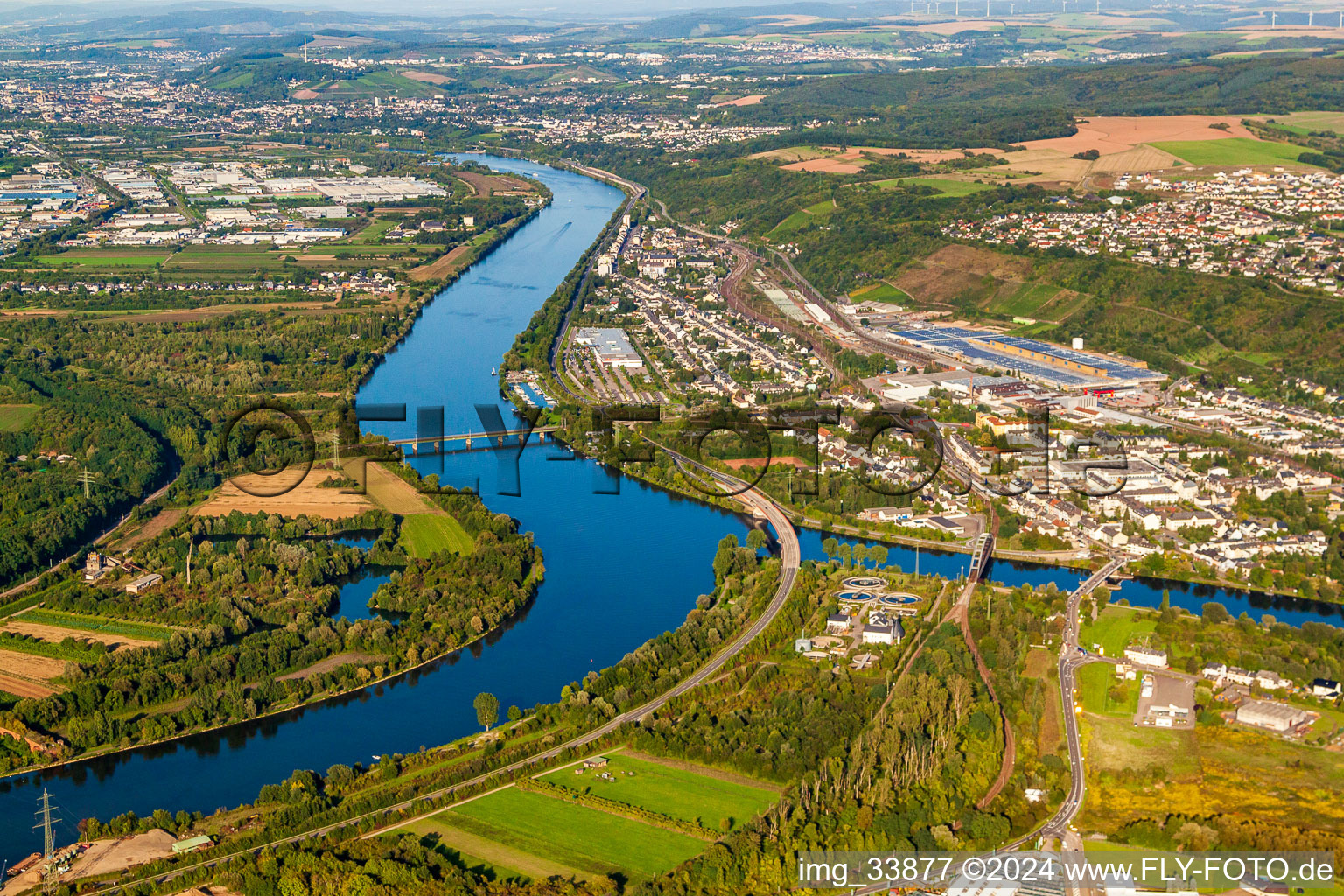 Riparian areas along the river mouth of the river Saar into the river Mosel in Konz in the state Rhineland-Palatinate
