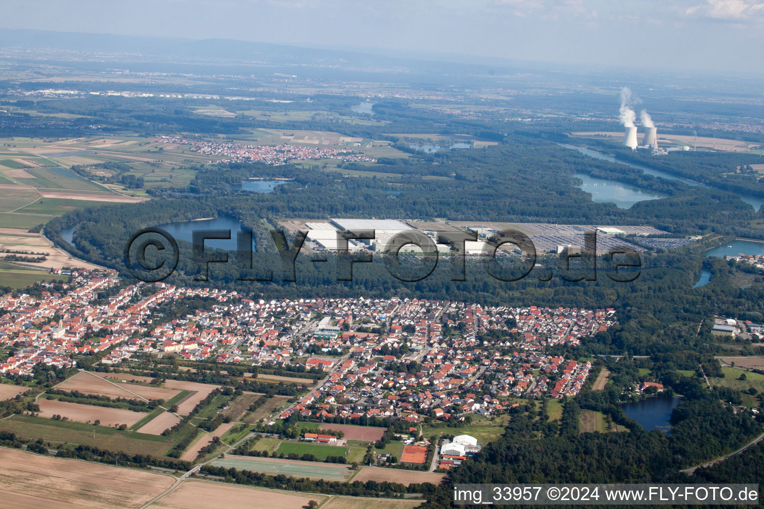 Aerial photograpy of Daimler GLC on the island of green in Germersheim in the state Rhineland-Palatinate, Germany