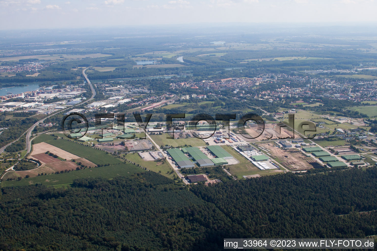 Aerial photograpy of Armed forces in Germersheim in the state Rhineland-Palatinate, Germany
