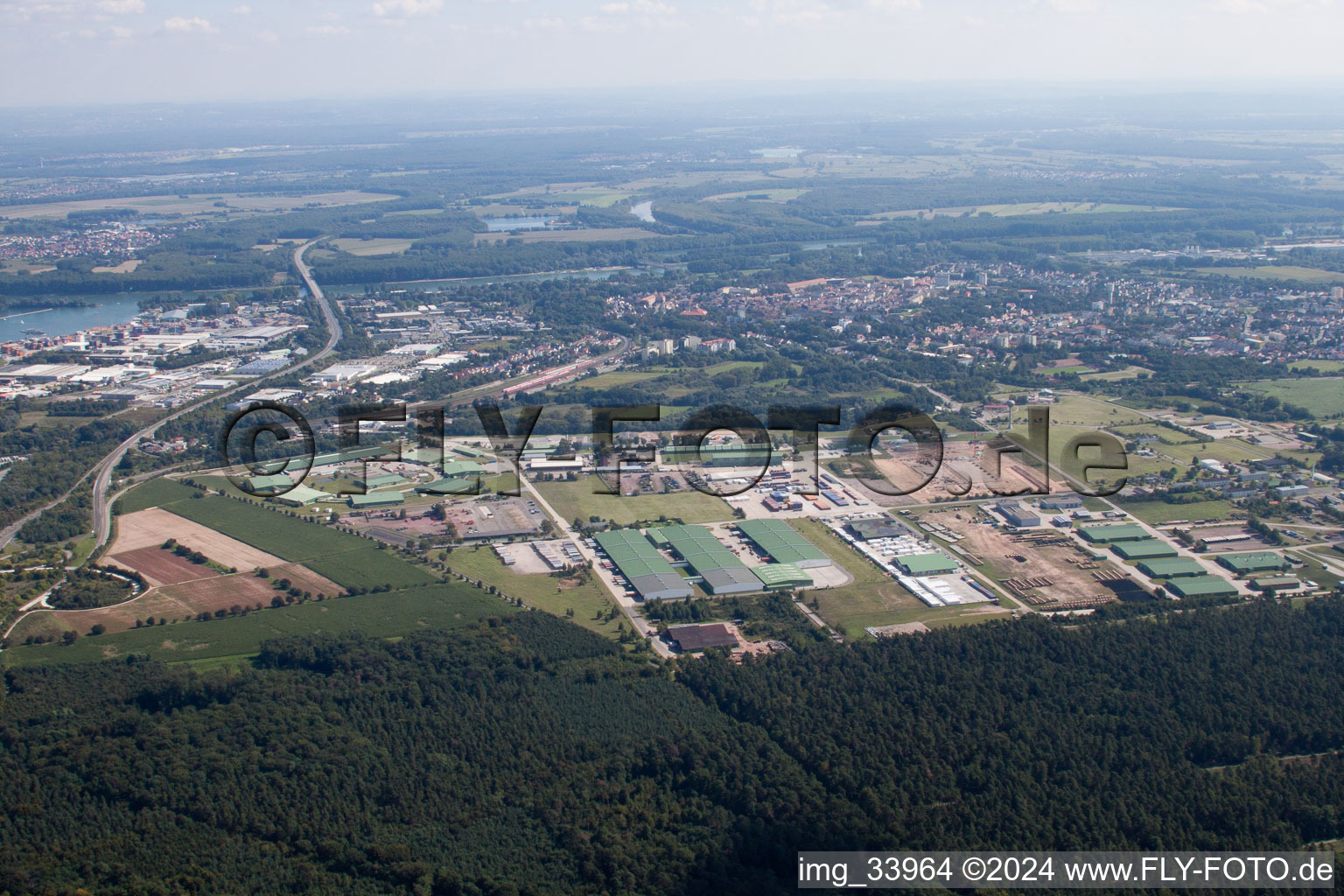 Aerial photograpy of German Armed Forces in Germersheim in the state Rhineland-Palatinate, Germany