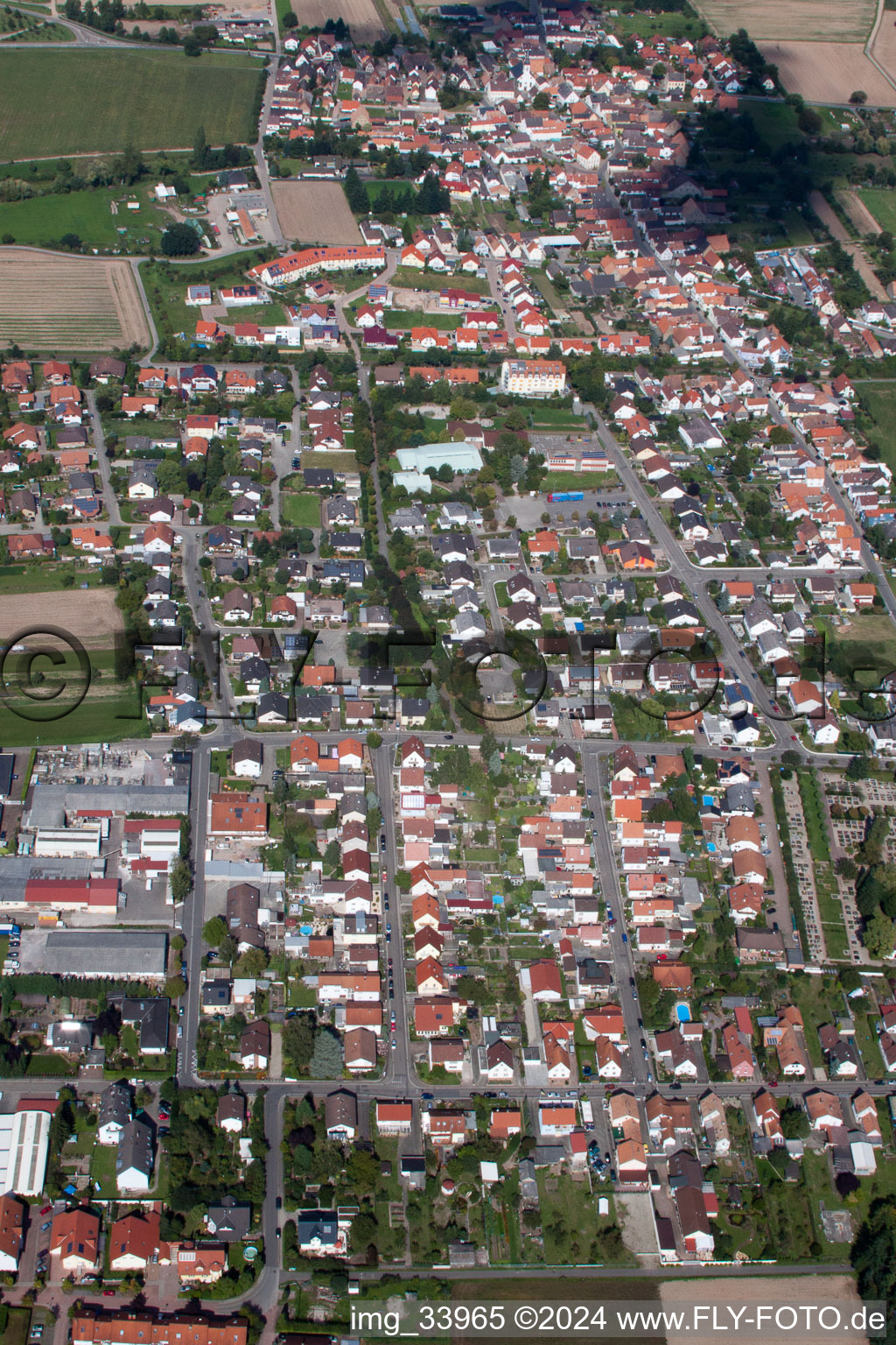 Drone recording of Westheim in the state Rhineland-Palatinate, Germany