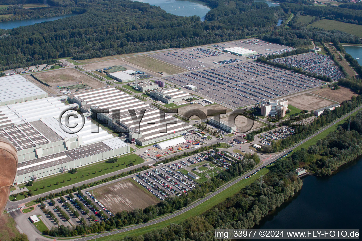 Daimler GLC on the island of green in Germersheim in the state Rhineland-Palatinate, Germany out of the air